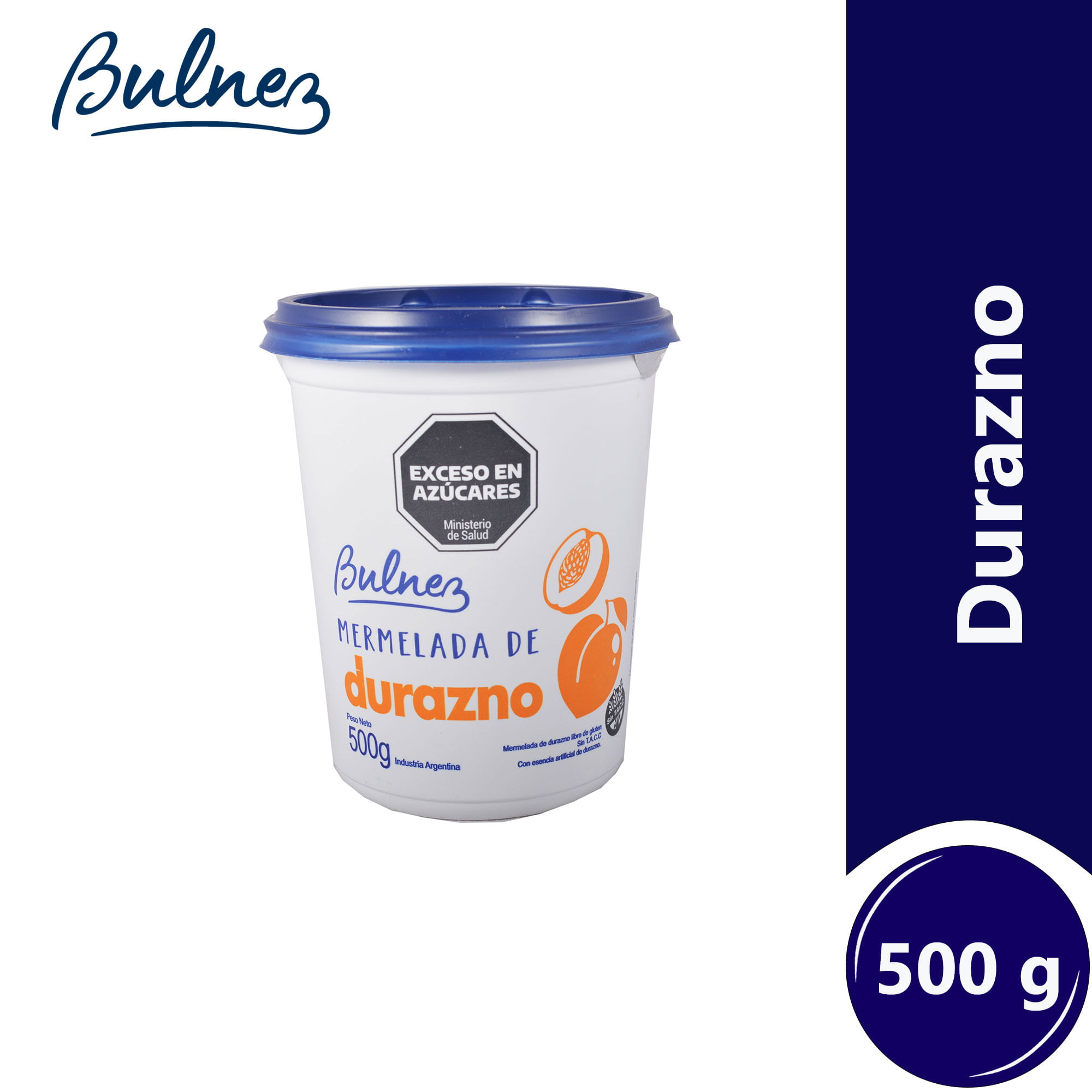 Mermelada Bulnez de durazno en pote 500 g.