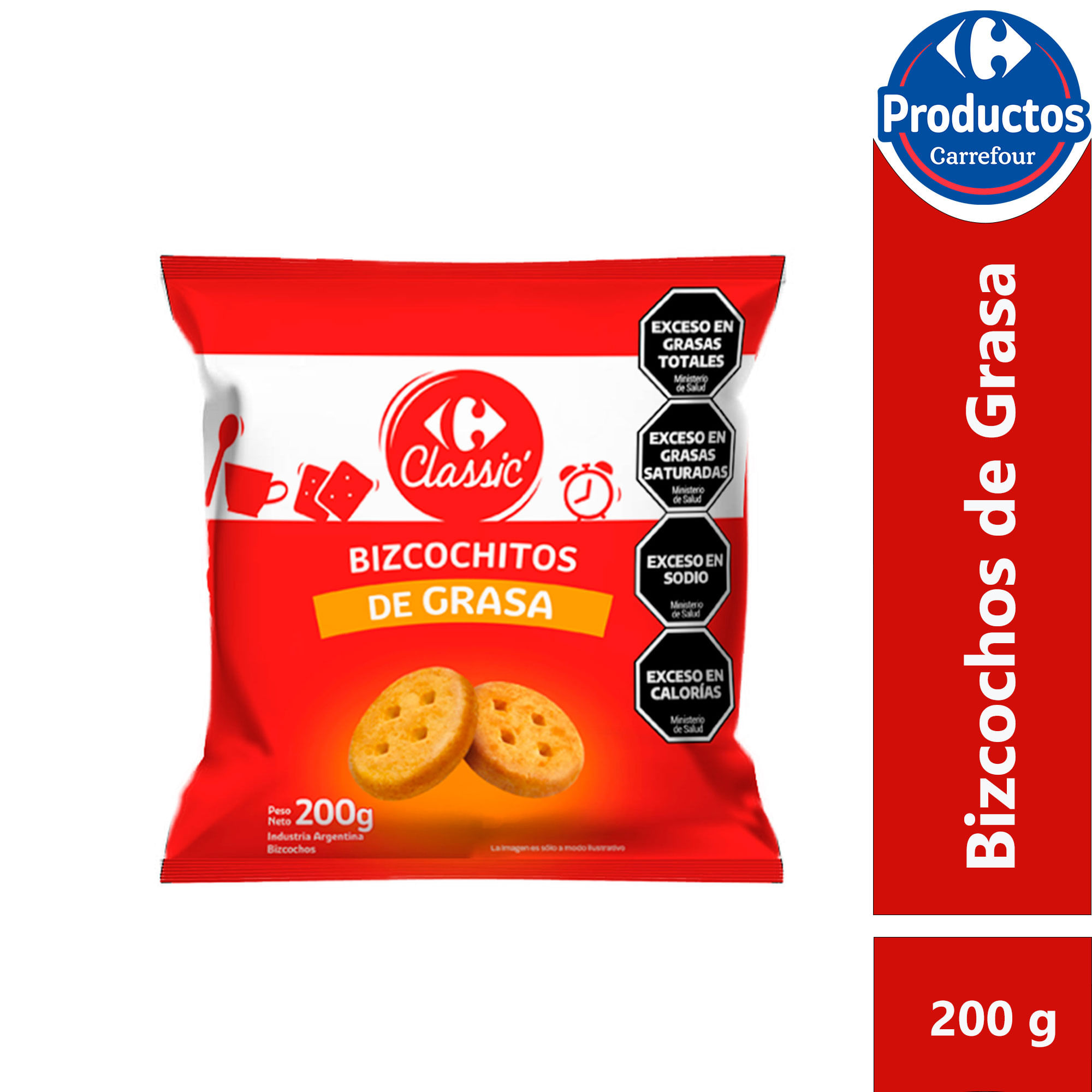 Bizcochos de grasa Carrefour Classic 200 g.