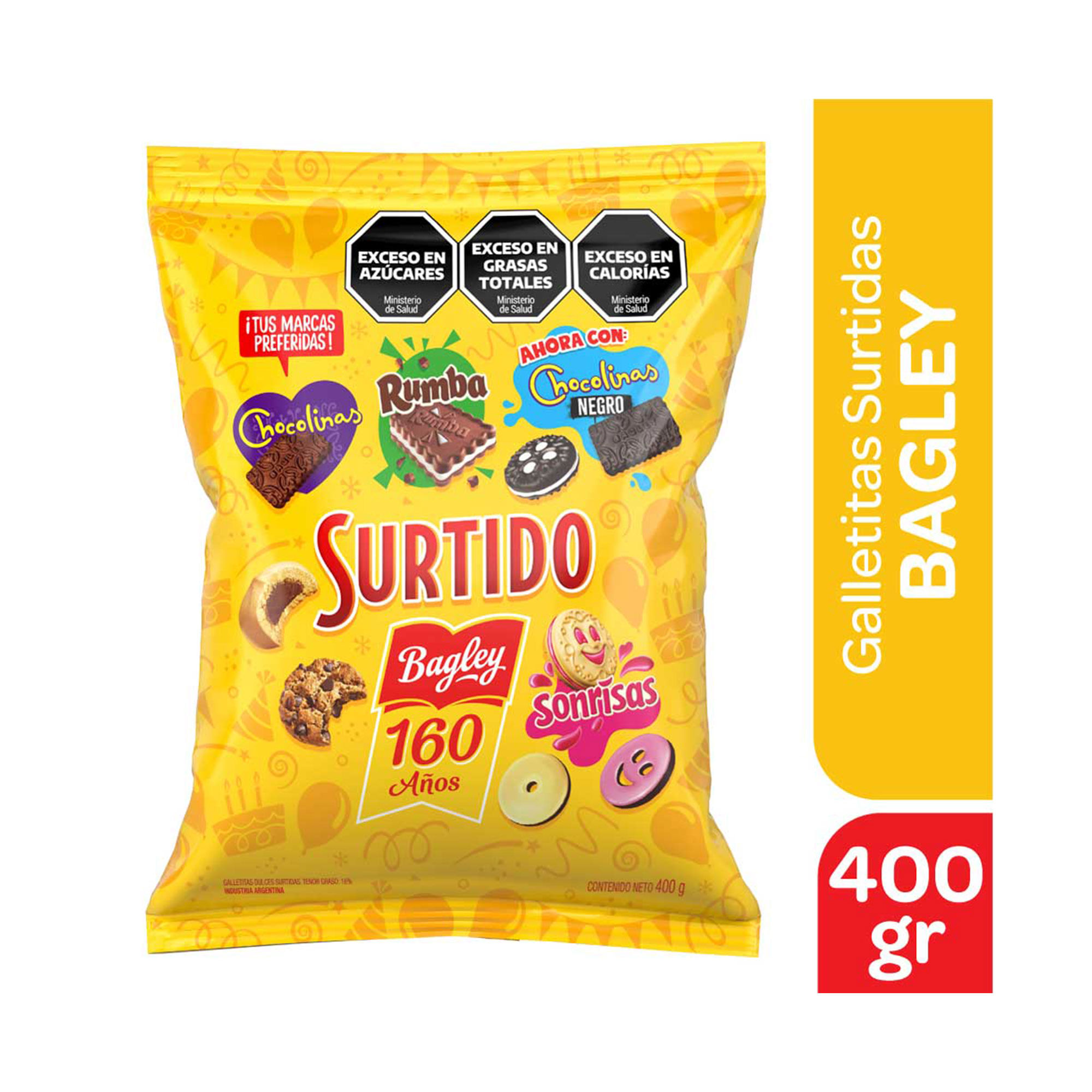 Galletitas surtidas Bagley en bolsa 400 g.