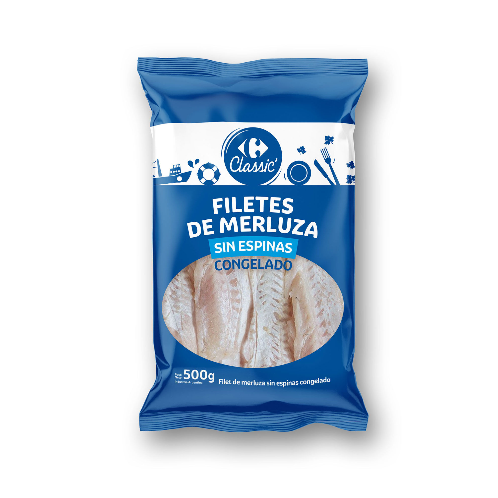 Filet de merluza natural Carrefour Classic 500 g.