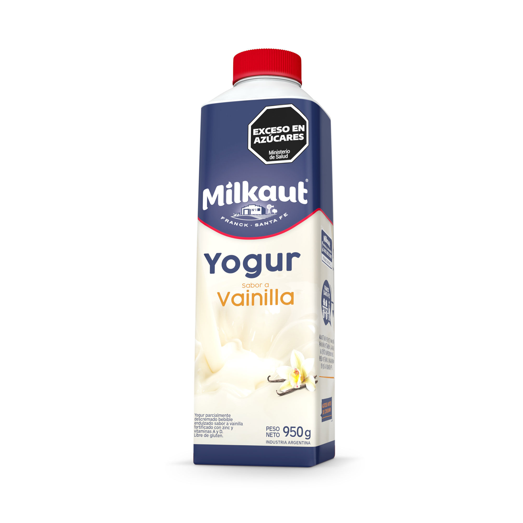 Yogur entero Milkaut de vainilla brick 950 g.
