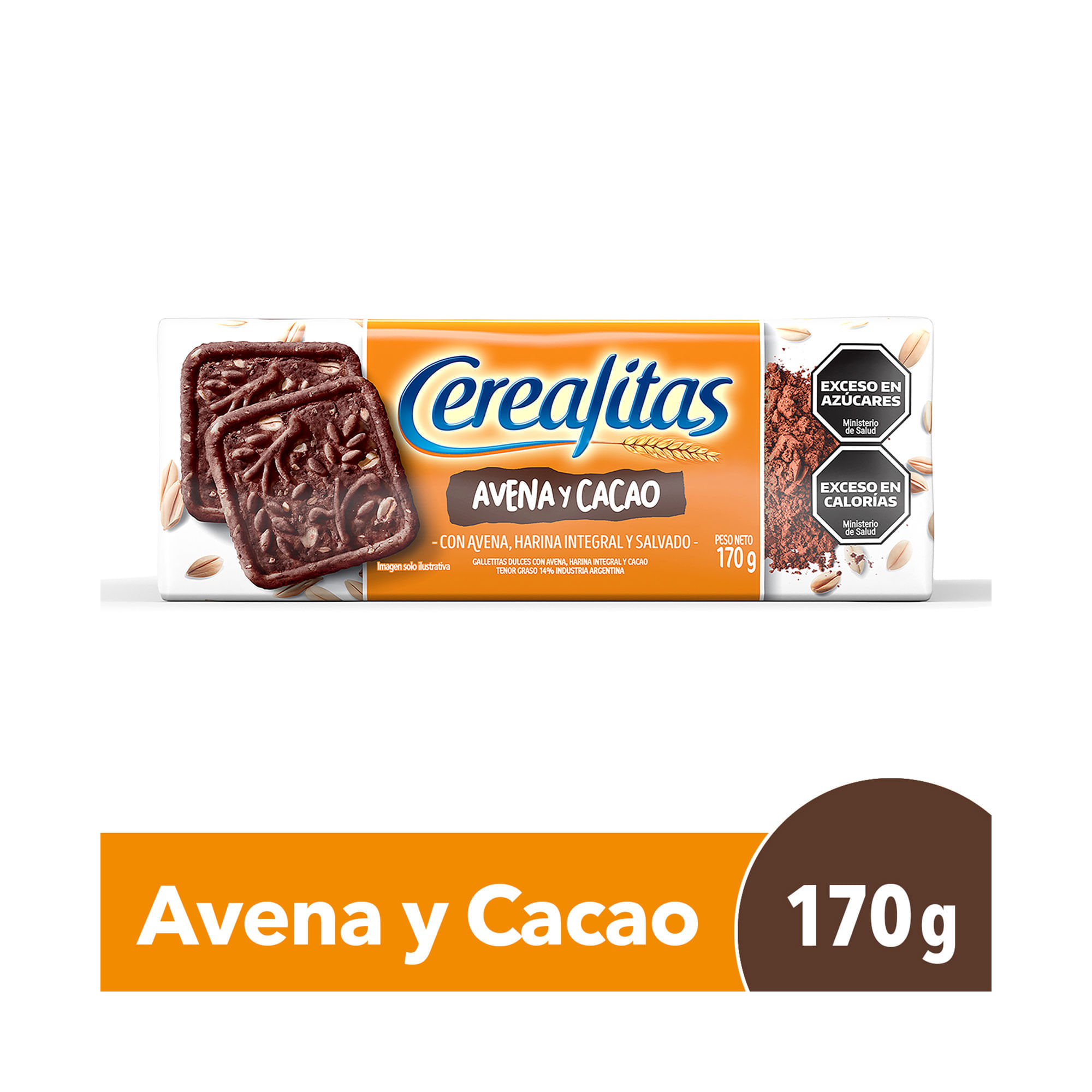 Galletitas Cerealitas avena cacao 170 g.