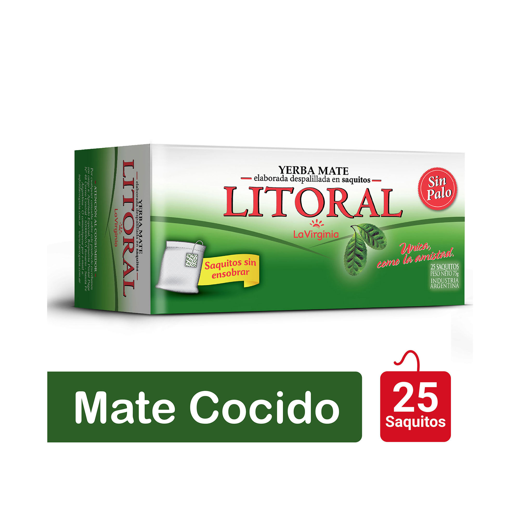 Mate cocido Litoral sin sobre 25 uni