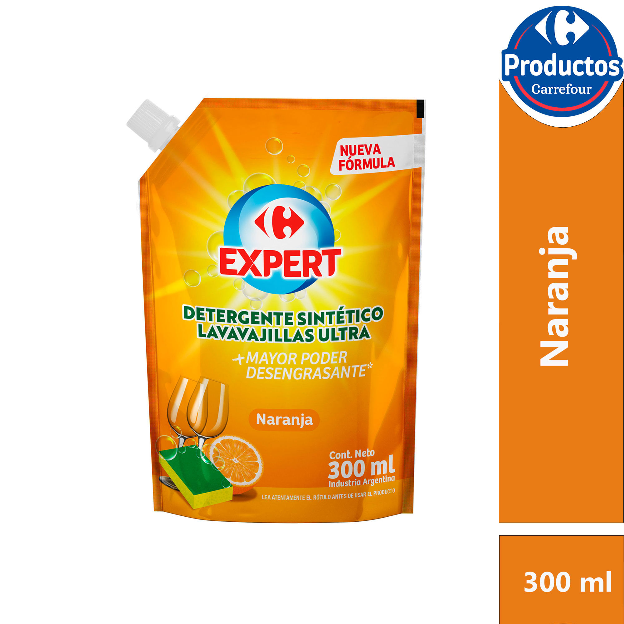 Detergente ultra Carrefour Expert naranja 300 ml