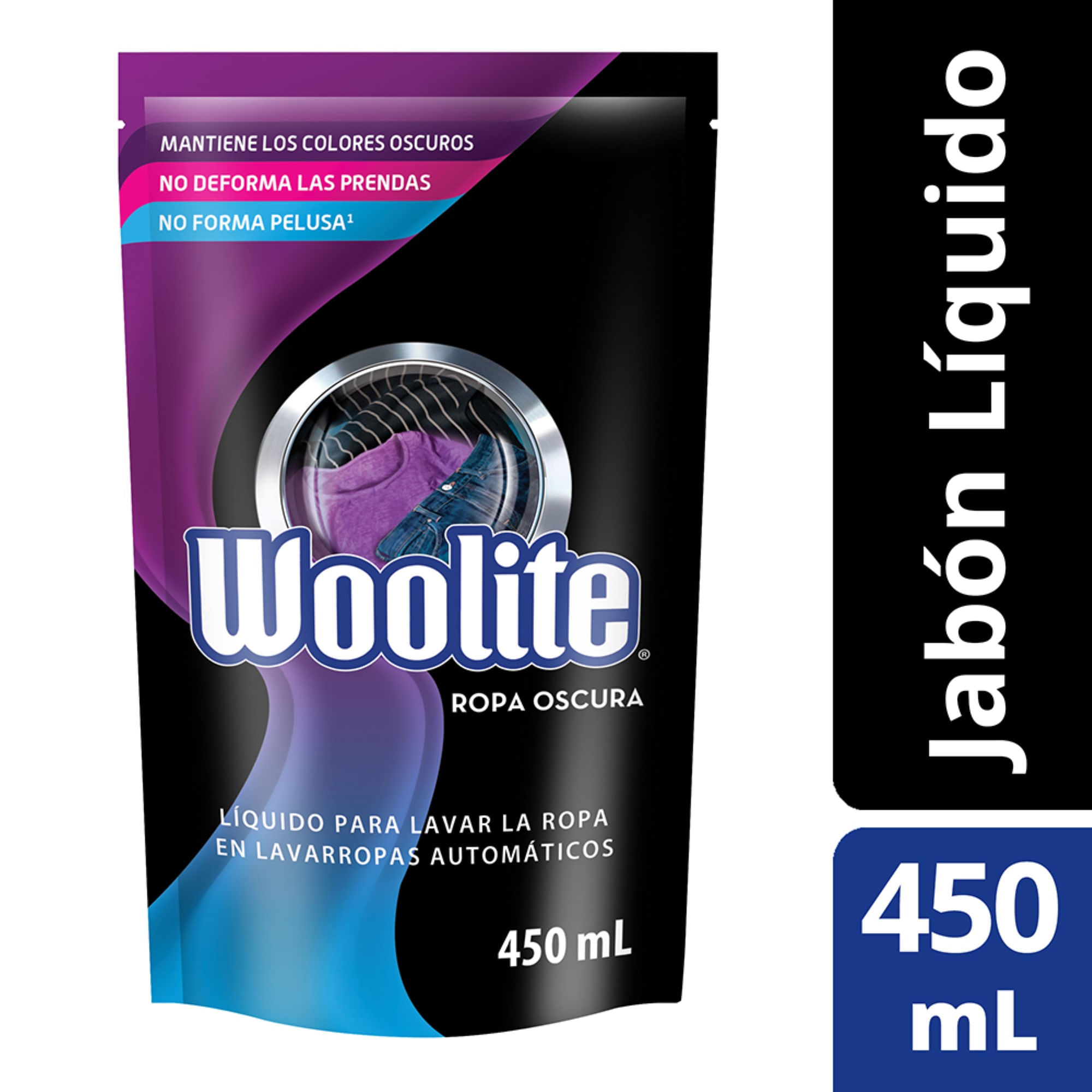 Detergente para ropa oscura Woolite baja espuma dp 450 ml