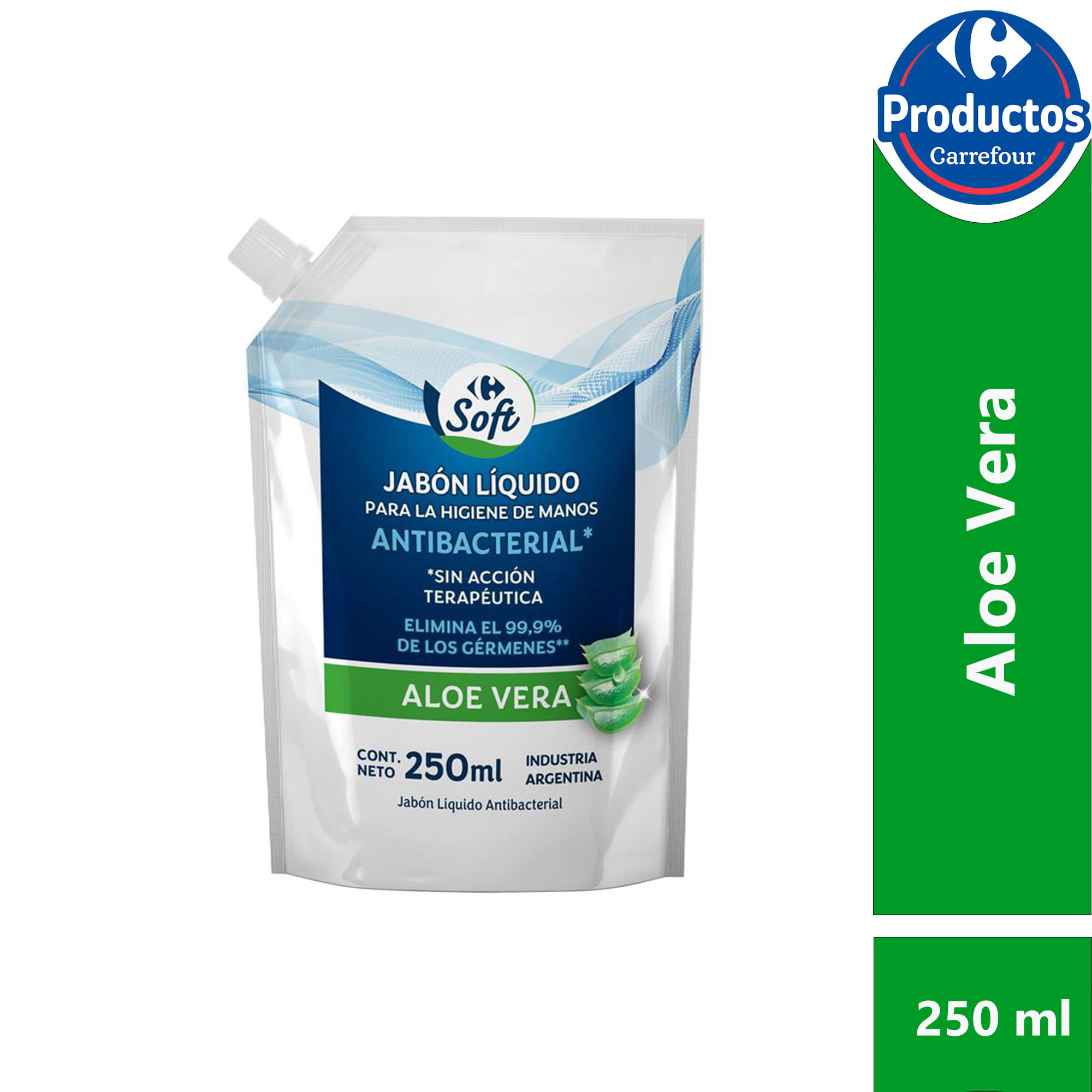 Jabón antibac aloe Carrefour Soft dp 250 cc.