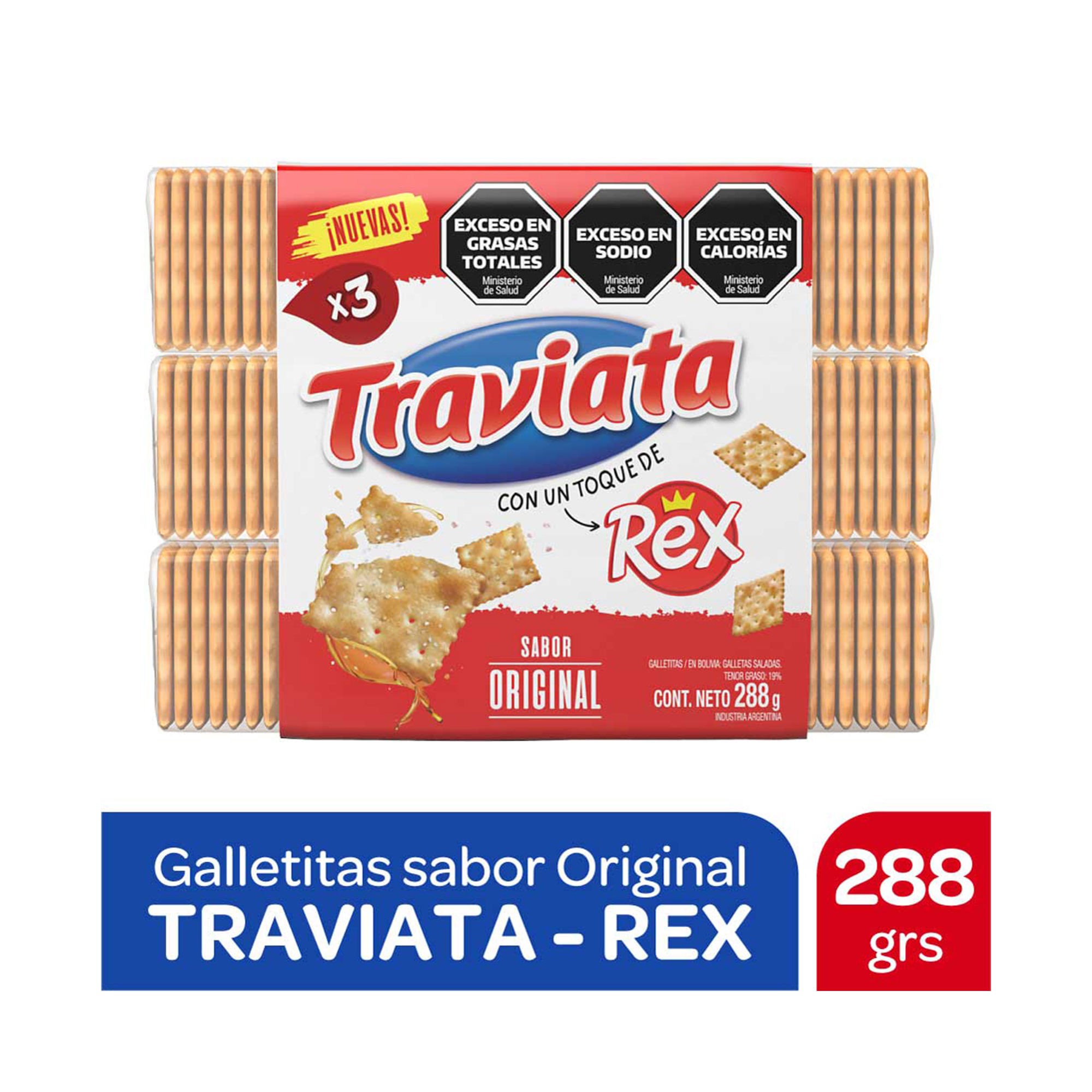 Galletitas crackers Traviata Rex x3 288 grs