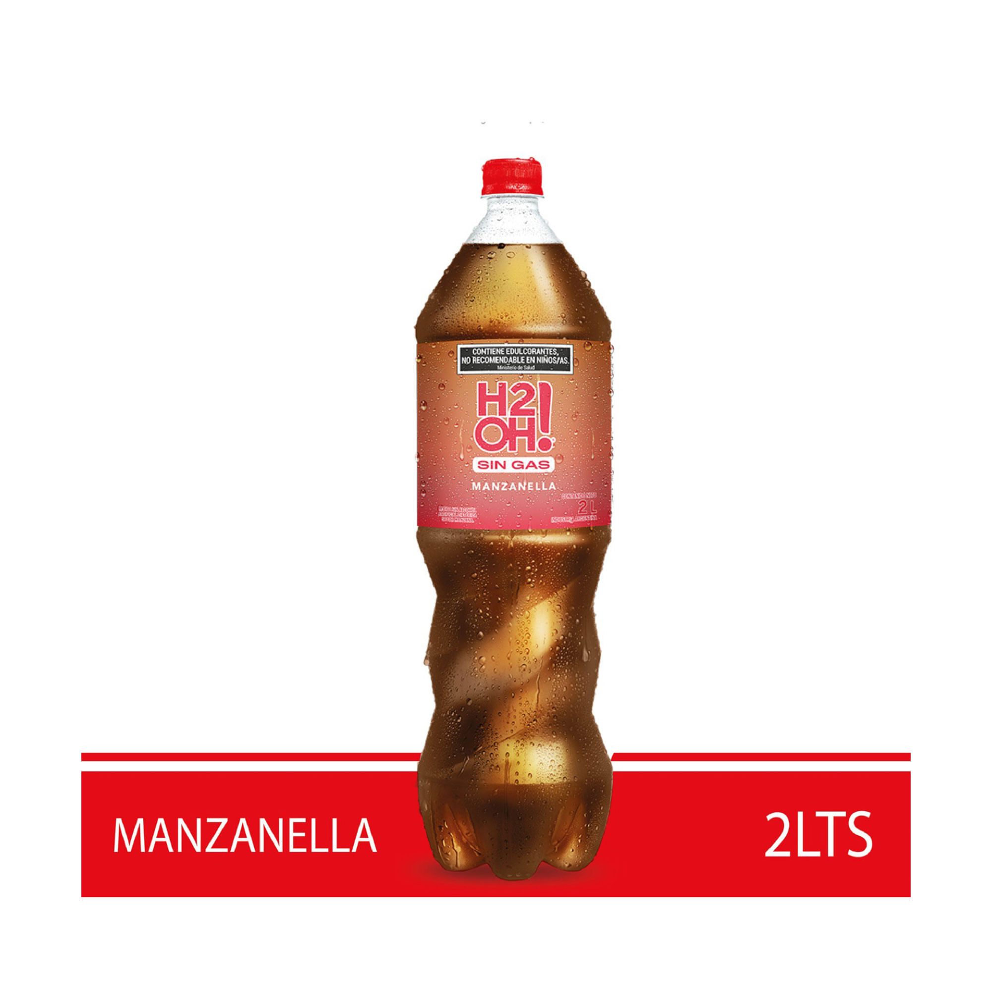 Agua saborizada sin gas H2OH de manzana 2 lts
