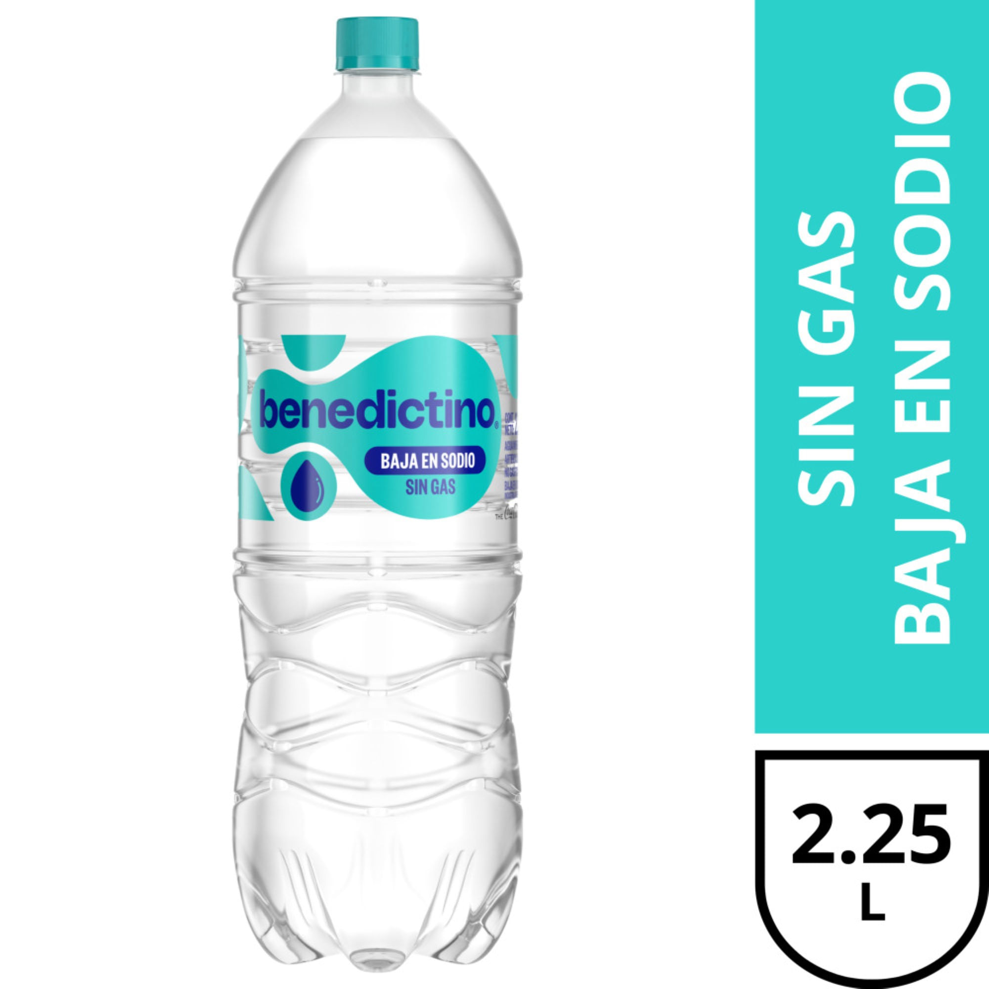 Agua mineralizada bajo sodio sin gas Benedictino 2.25 lts