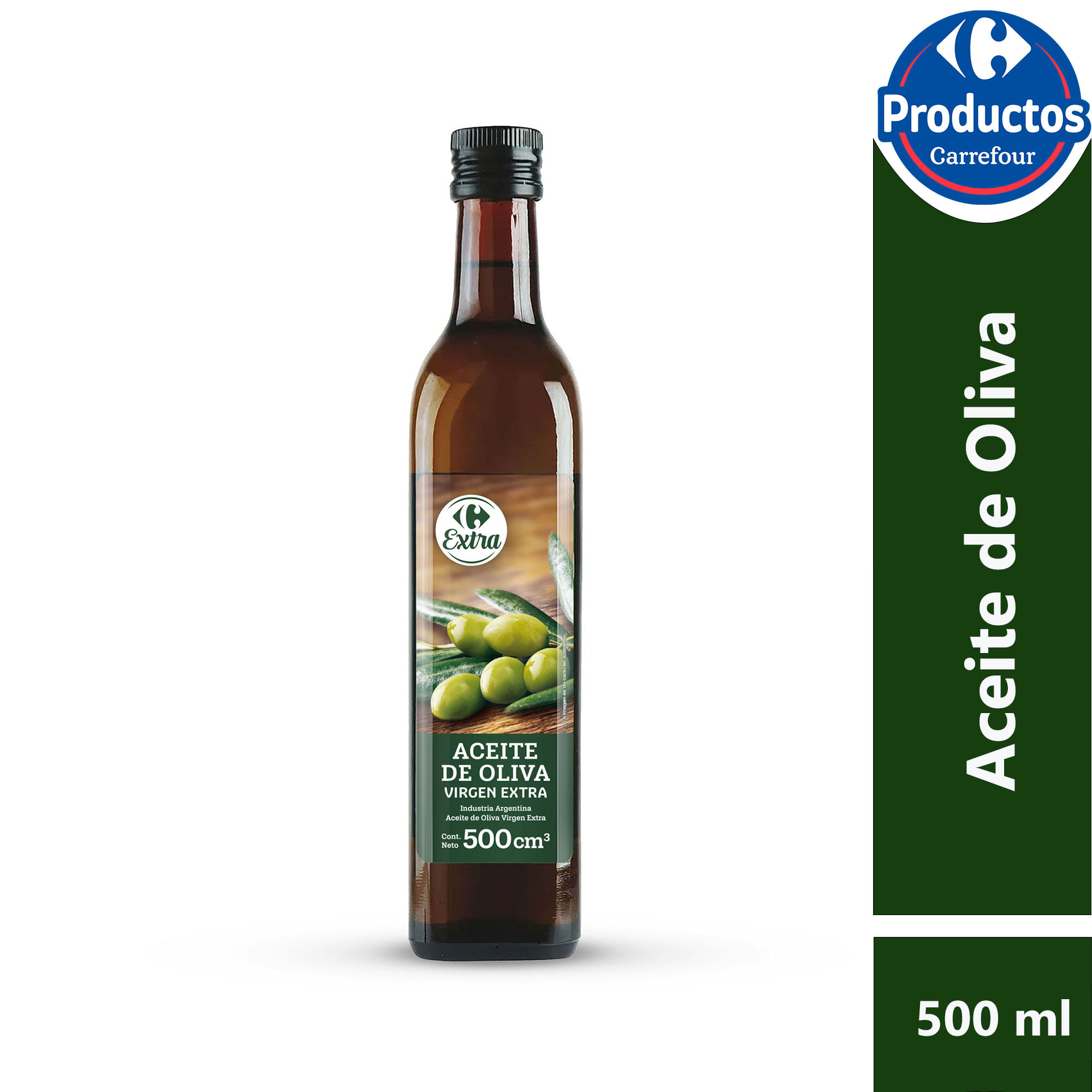 Aceite de oliva Carrefour Extra virgen 500 cc.