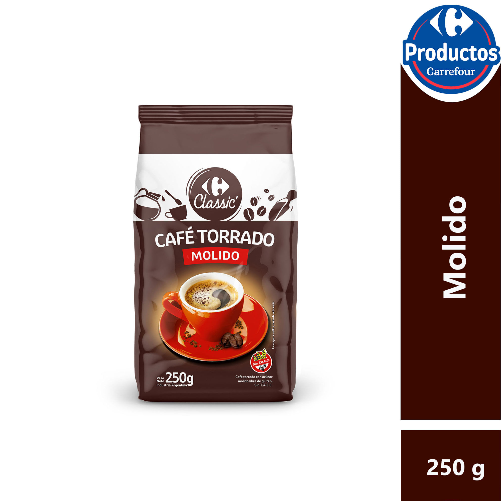 Café molido torrado Carrefour Classic 250 grs