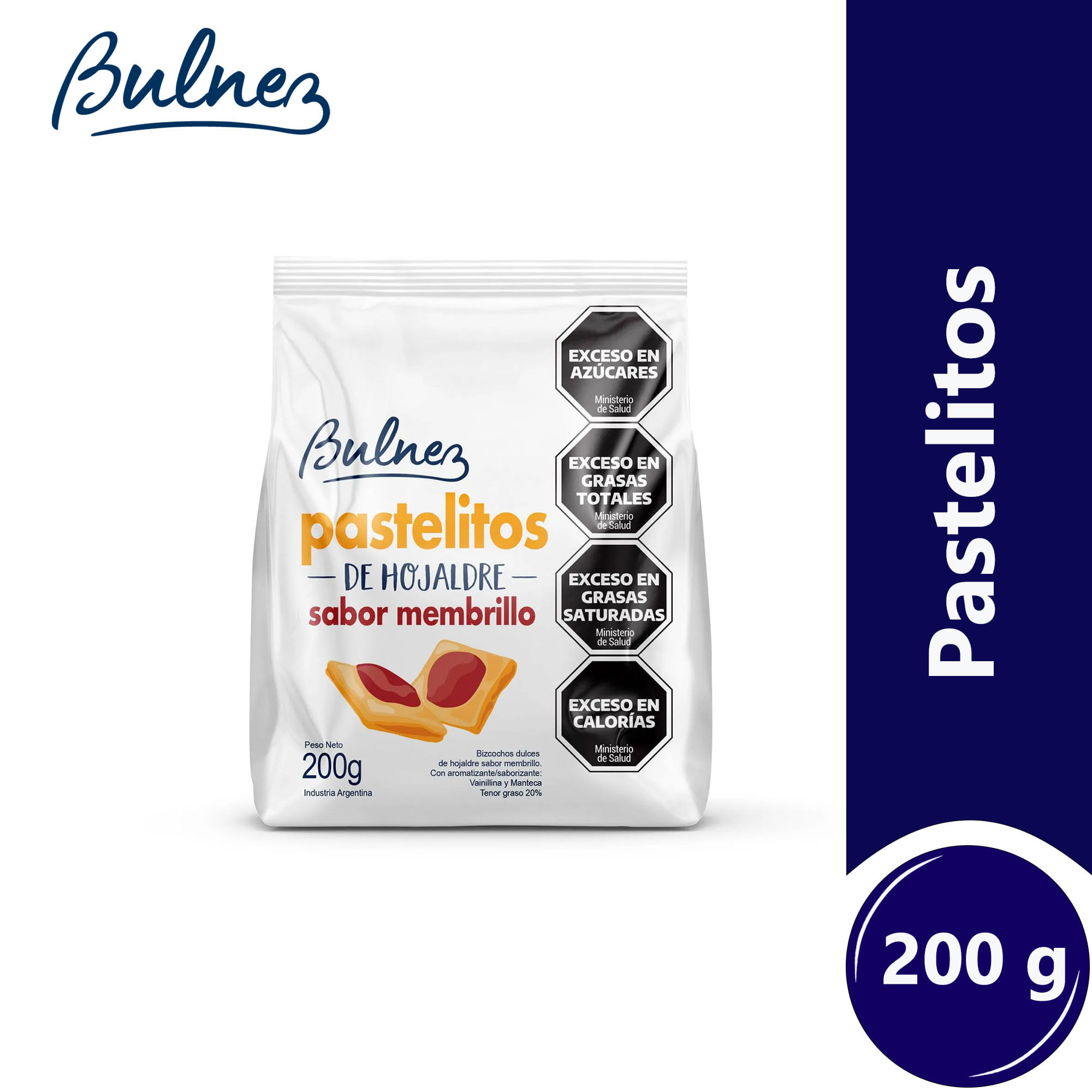 Bizcochos dulces de hojaldre de membrillo Bulnez 200 g.