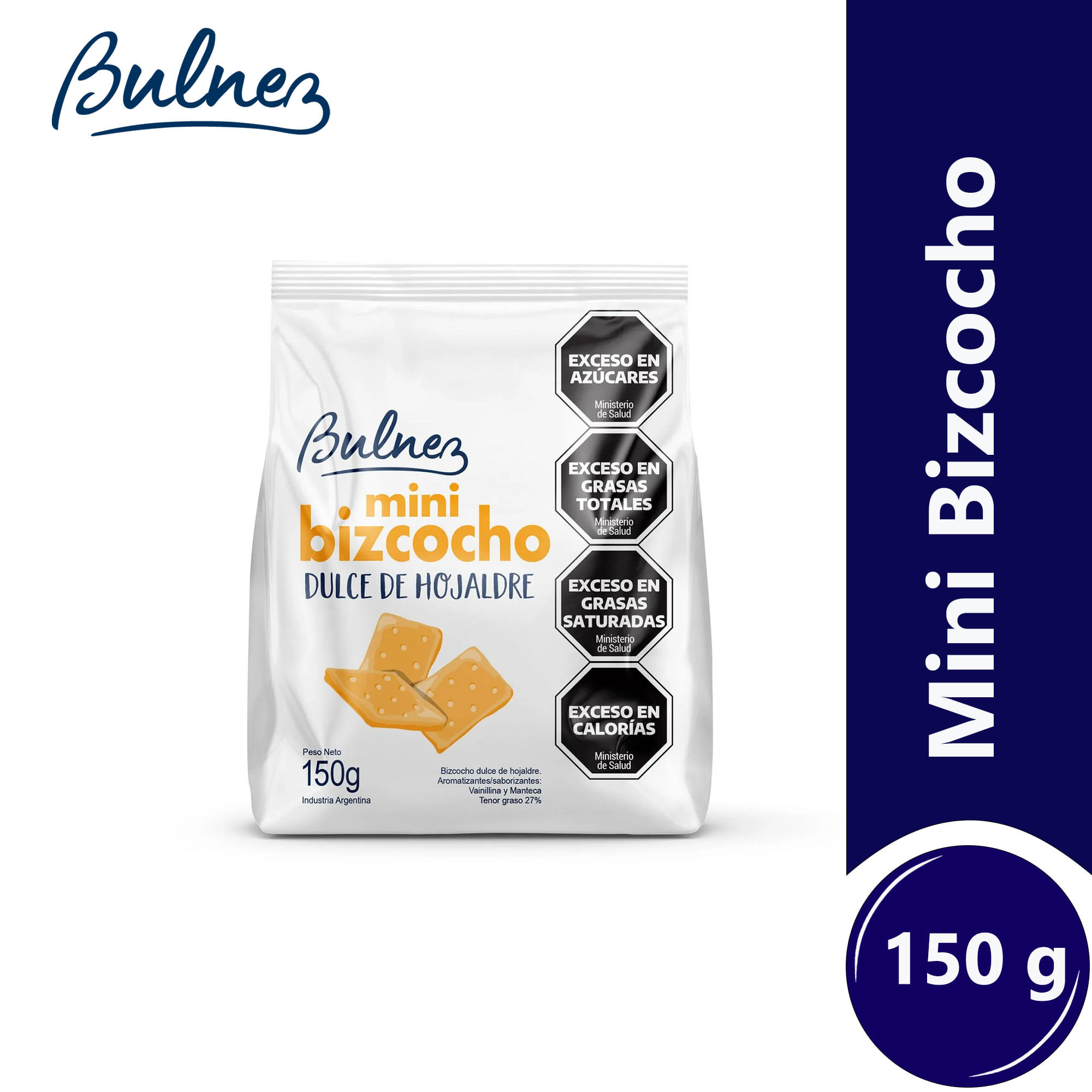 Bizcochos dulces de hojaldre Bulnez 150 g.