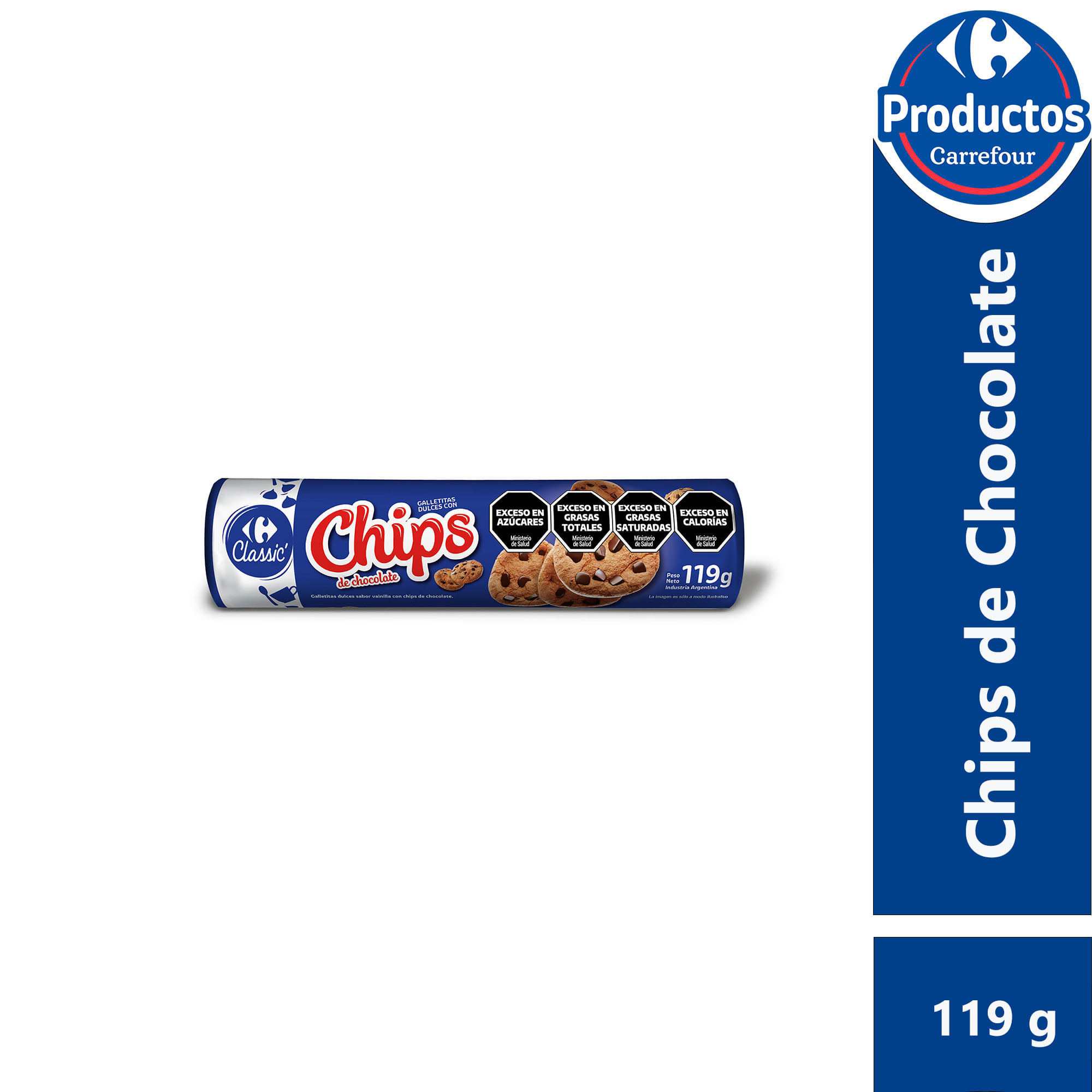 Galletitas dulces Carrefour Classic con chips de chocolate 119 grs