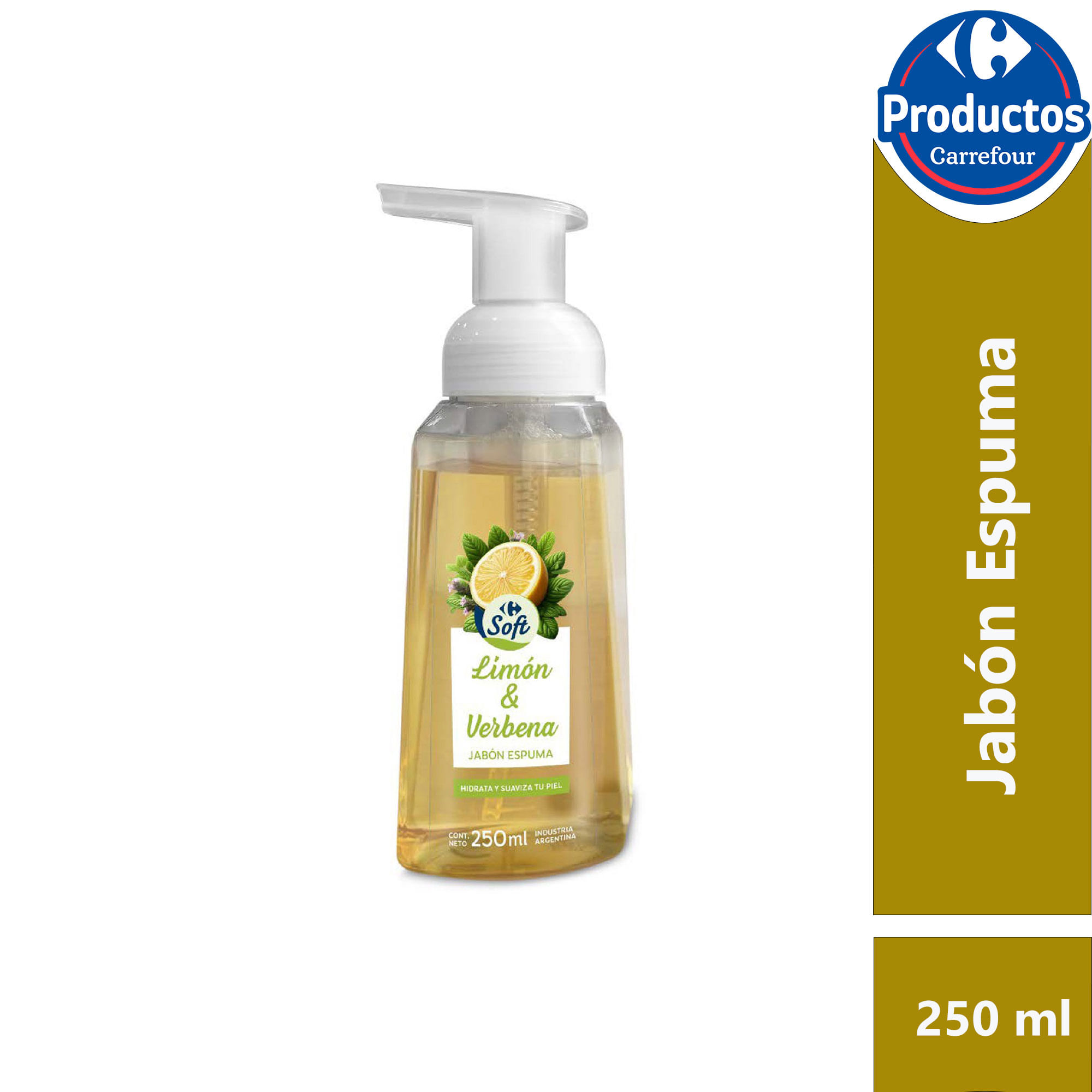 Jabón espuma Carrefour Soft de limón y verbena 250 ml