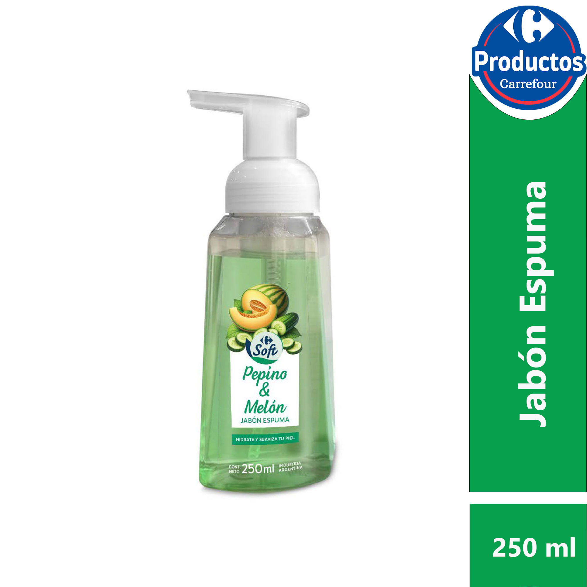 Jabón espuma Carrefour Soft de pepino y melón 250 ml