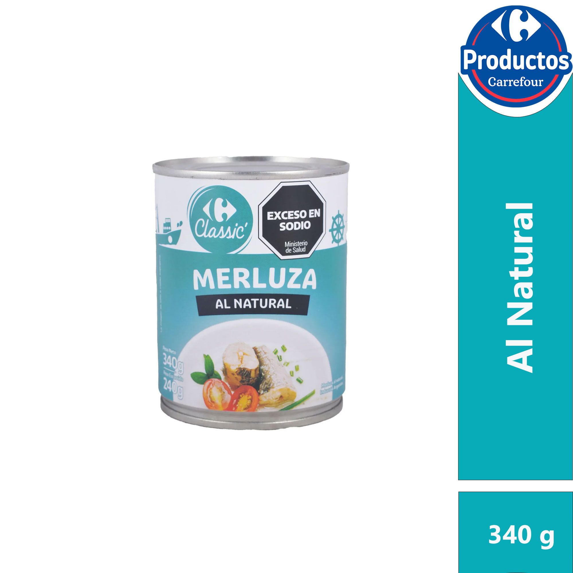 Merluza al natural Carrefour Classic 340 grs