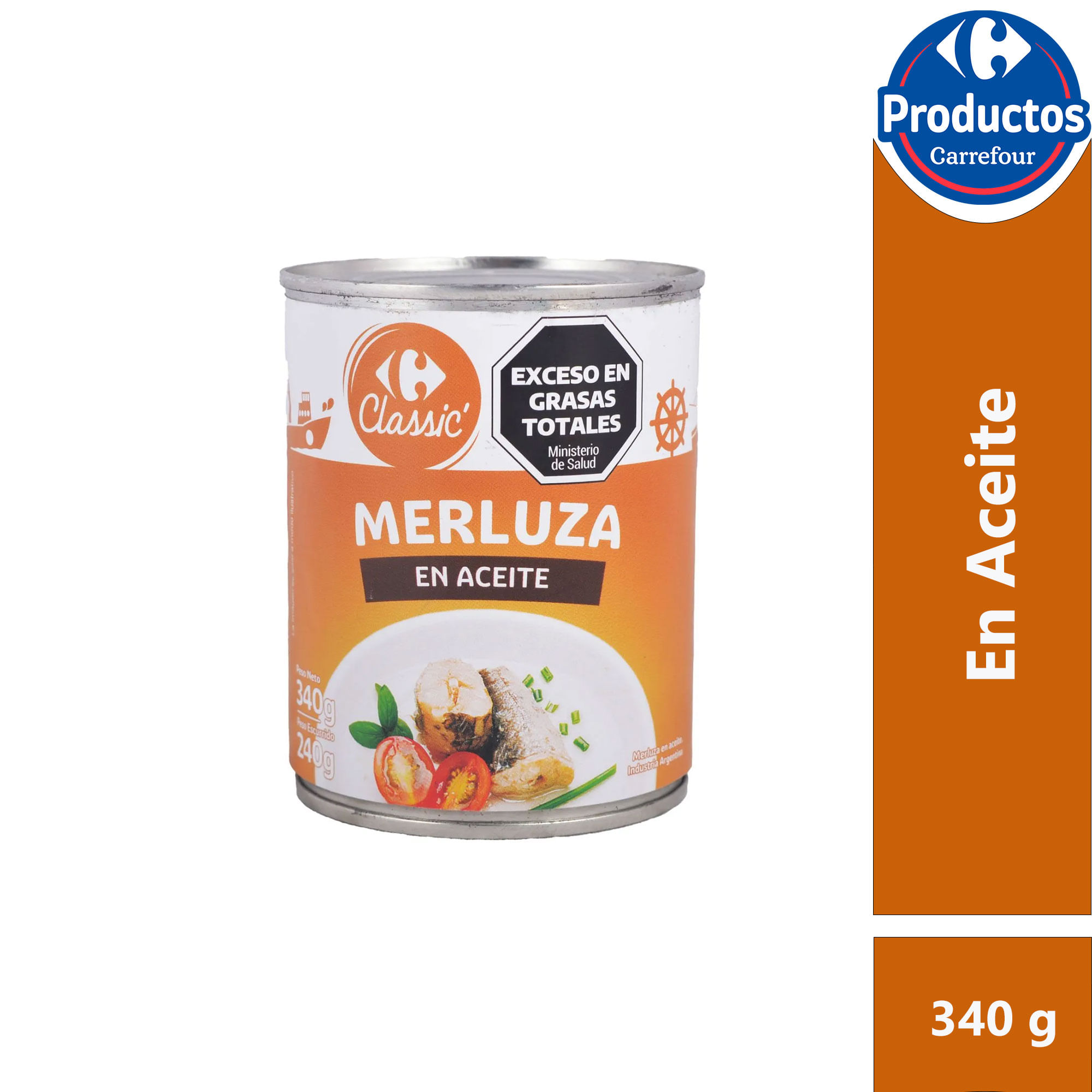 Merluza en aceite Carrefour Classic 340 grs