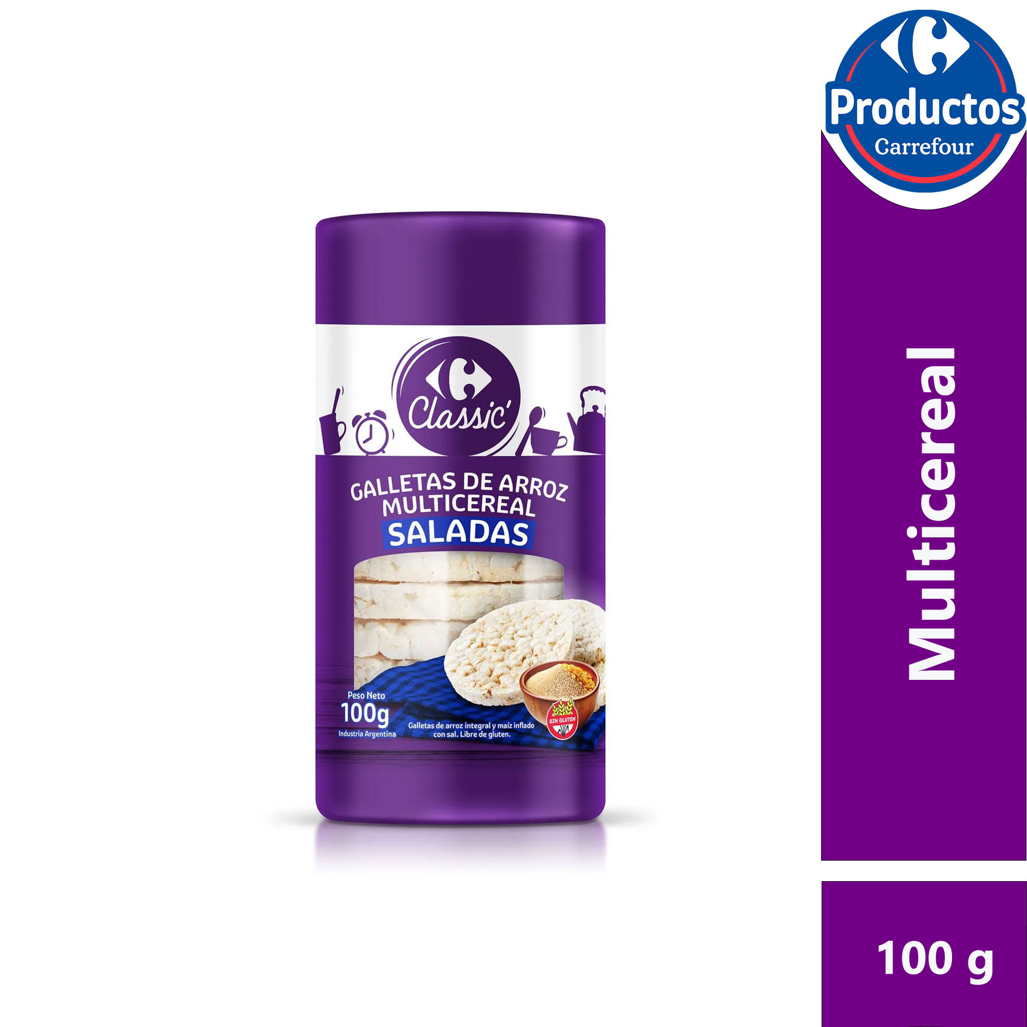 Galleta de arroz saladas multicereal Carrefour Classic 100 grs