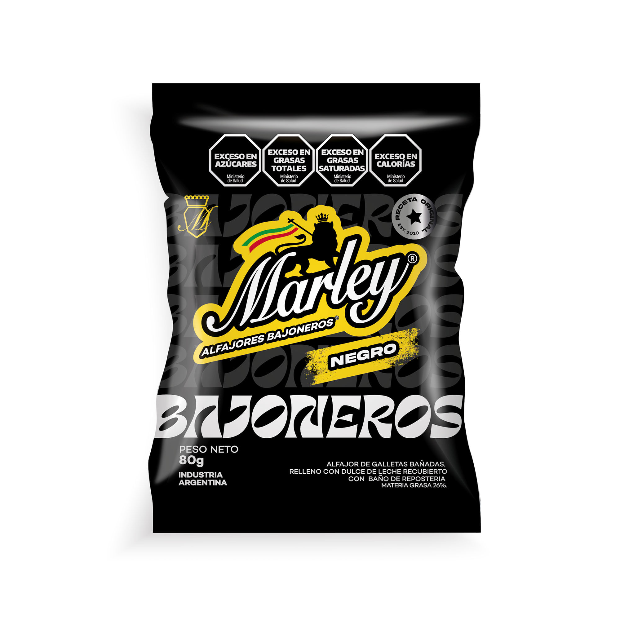 Alfajor negro Marley 80 grs
