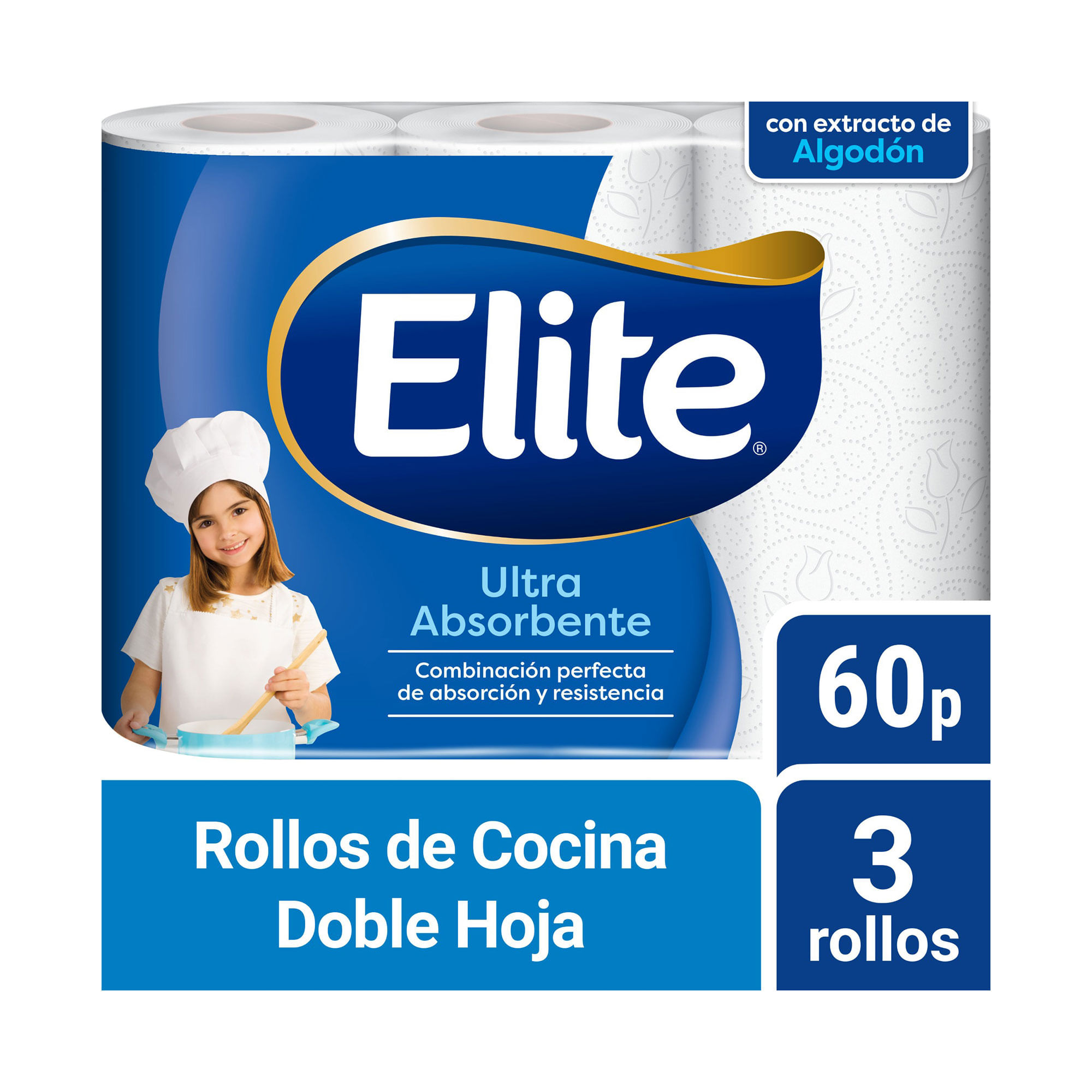 Rollo de cocina Elite Ultra Absorbente 60 paños 3 uni