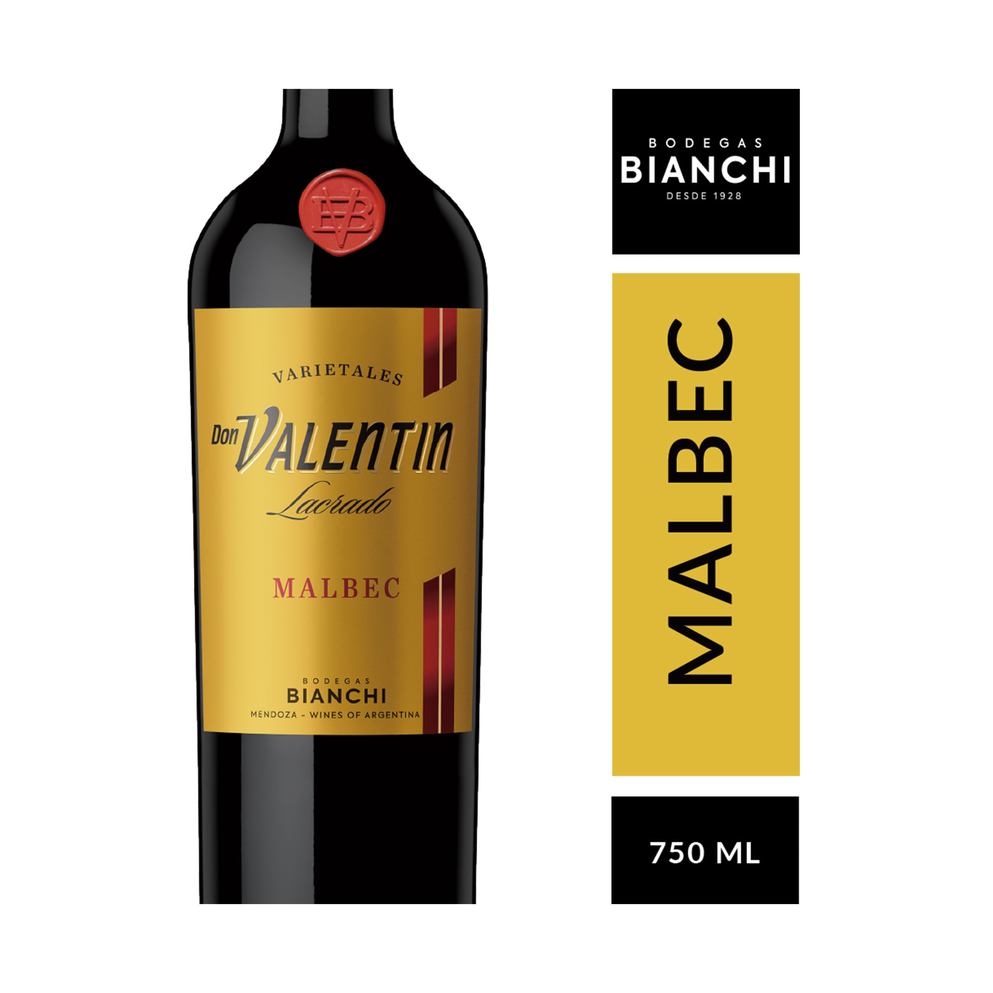 Vino tinto Malbec Don Valentín 750 ml