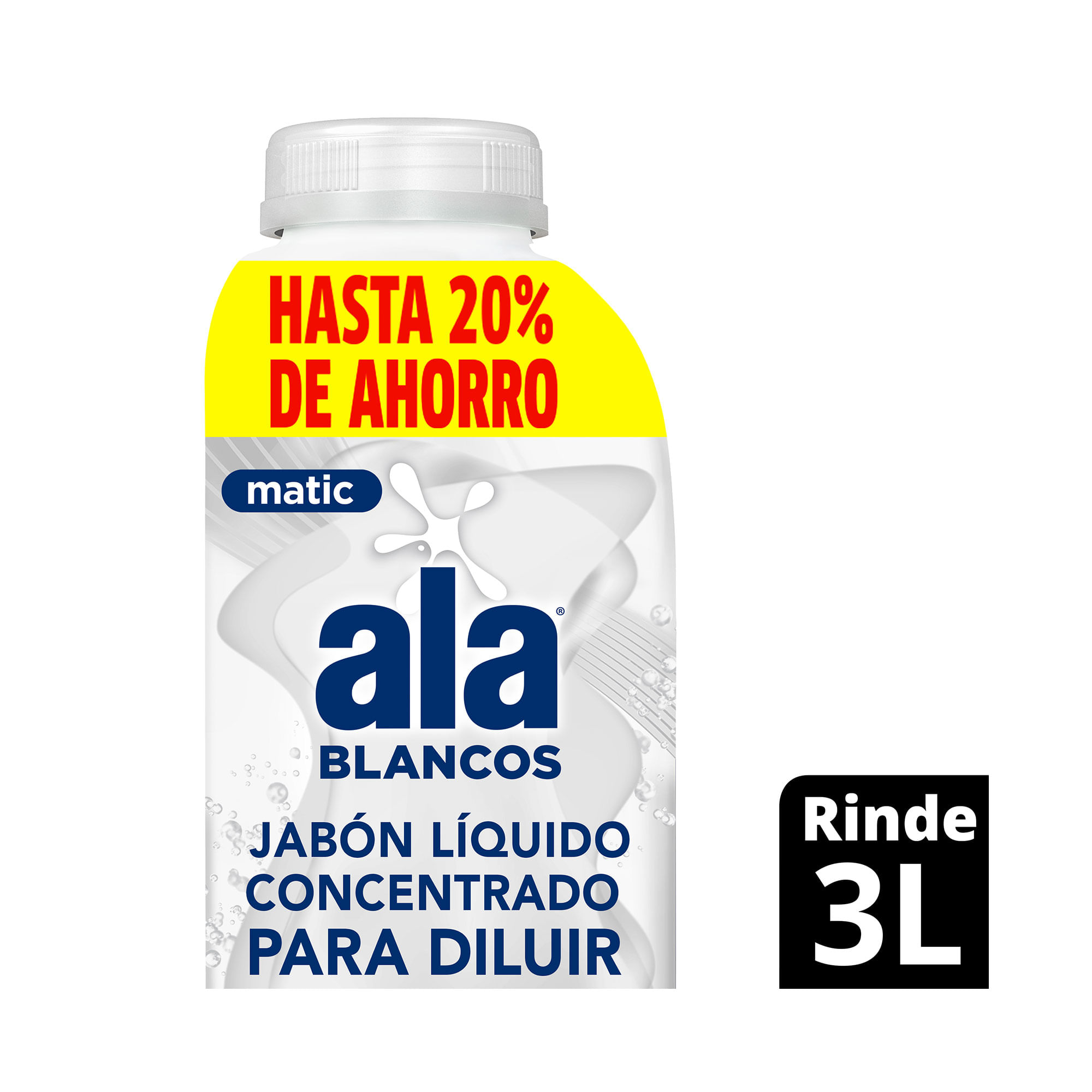 Jabón líquido para diluir Ala matic blancos 500 ml