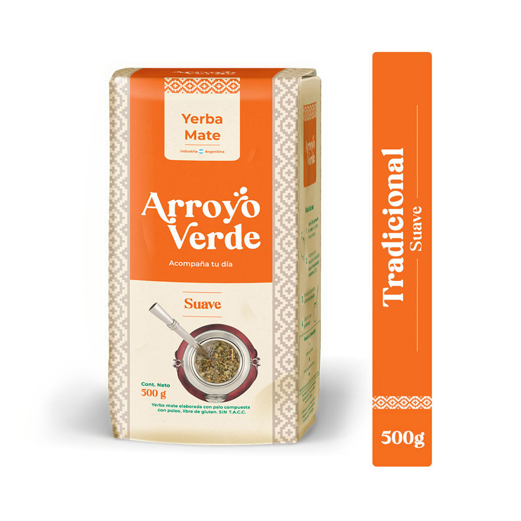 Yerba mate Arroyo Verde suave tradicional 500 g.