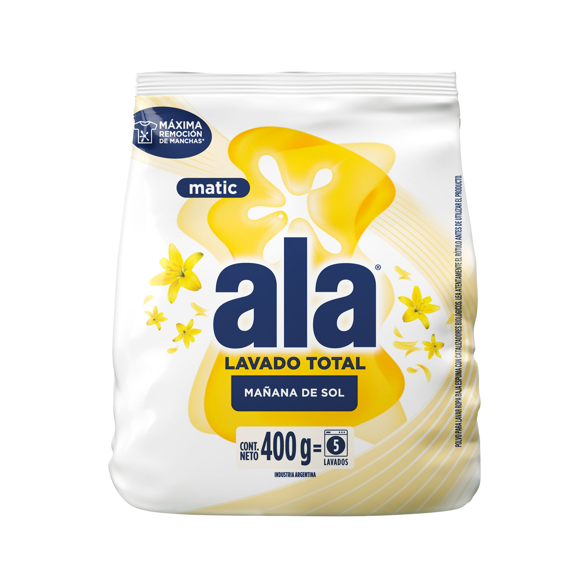 Jabón en polvo Ala matic mañana de sol máxima blancura 400 grs