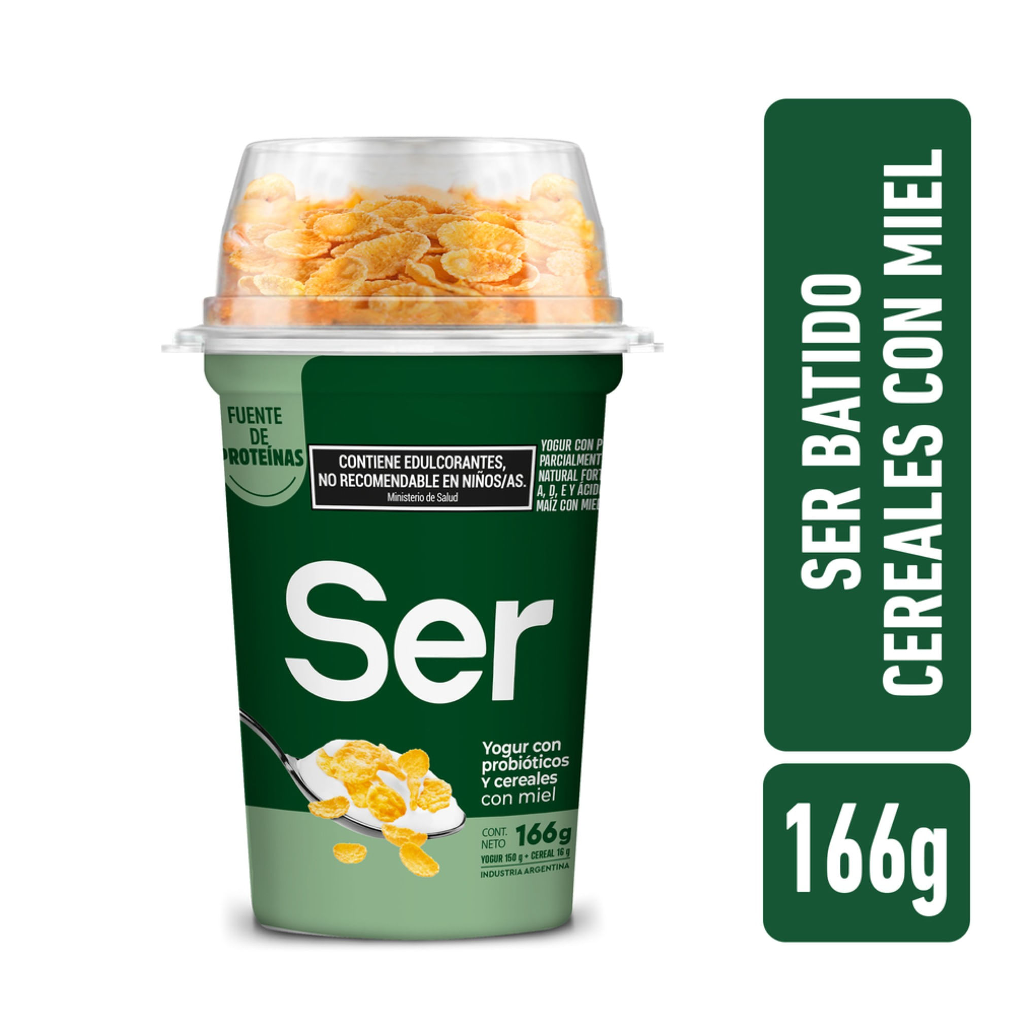 Yogur batido con cereales con miel Ser 166 grs