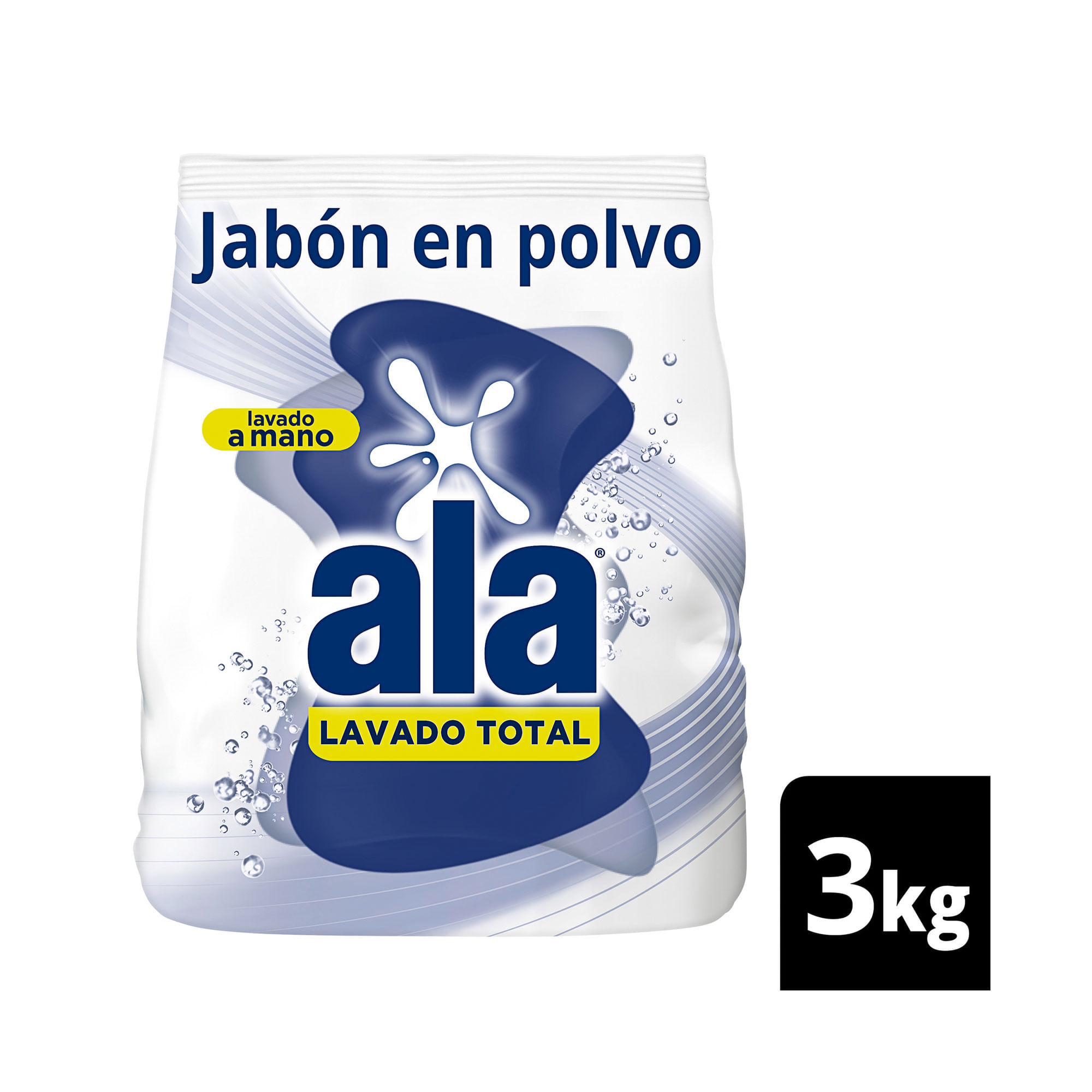 Jabón en polvo Ala lavado a mano máxima blancura 3 kg