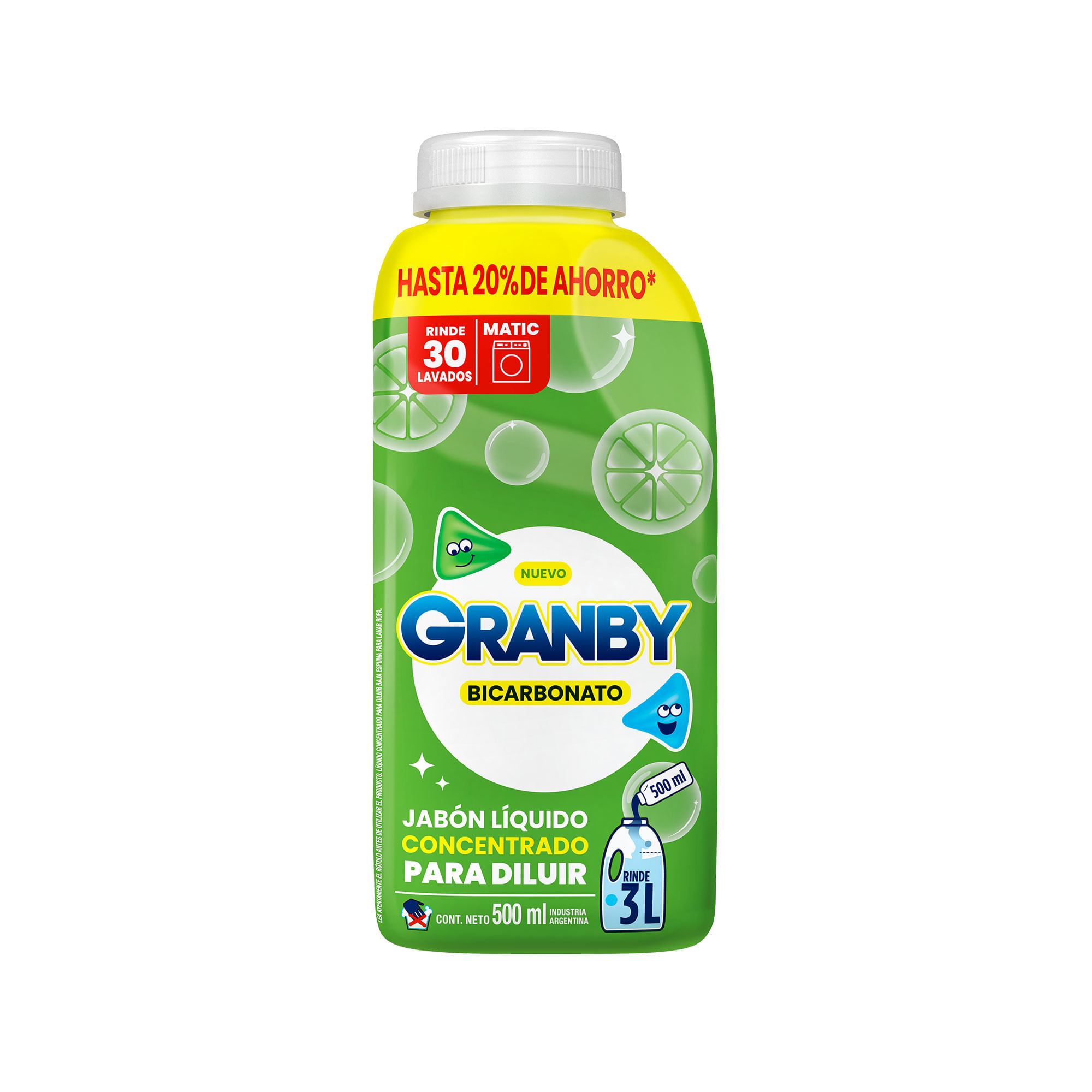 Jabón líquido para diluir Granby limón en botella 500 ml
