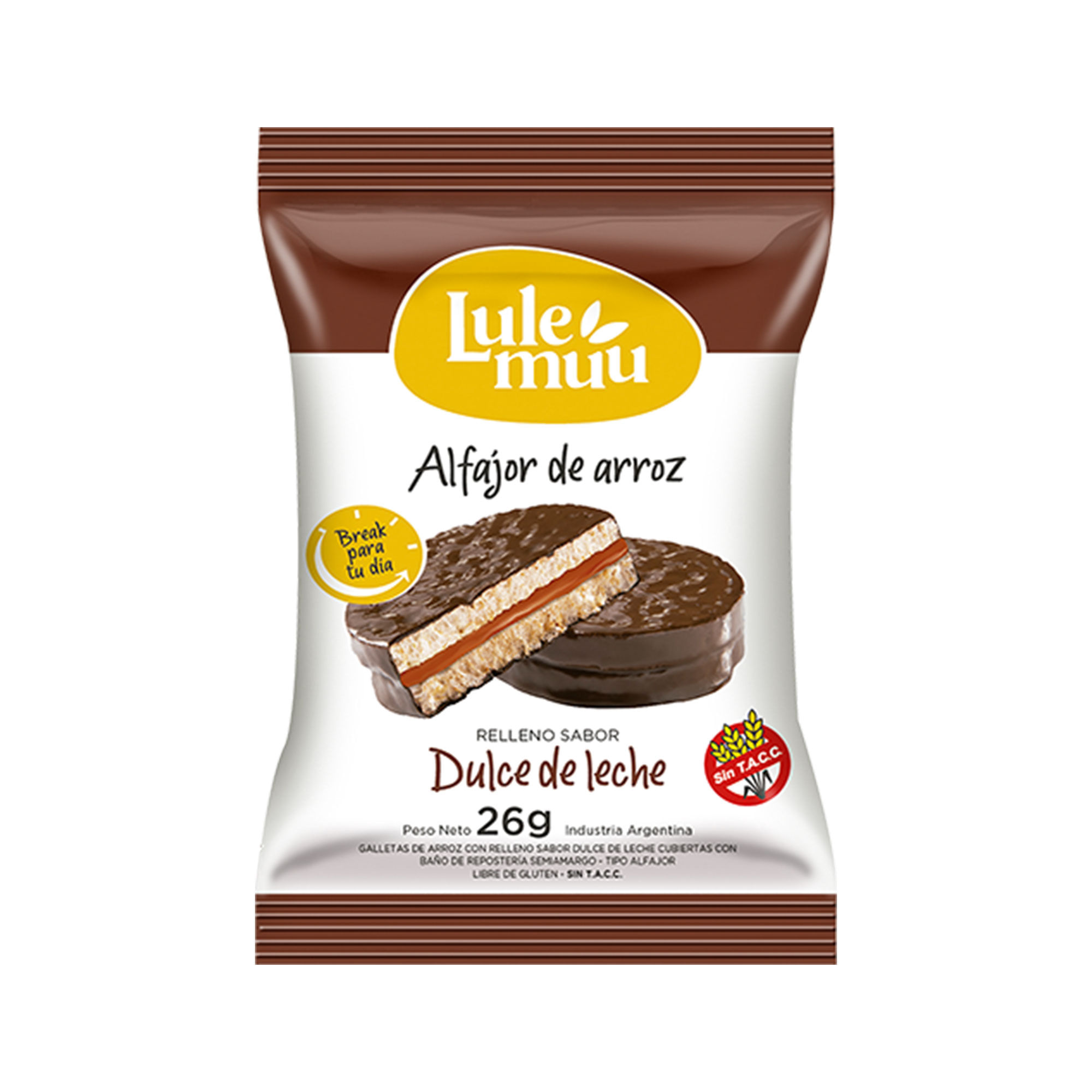 Alfajor de arroz Lulemuu negro 22 g.
