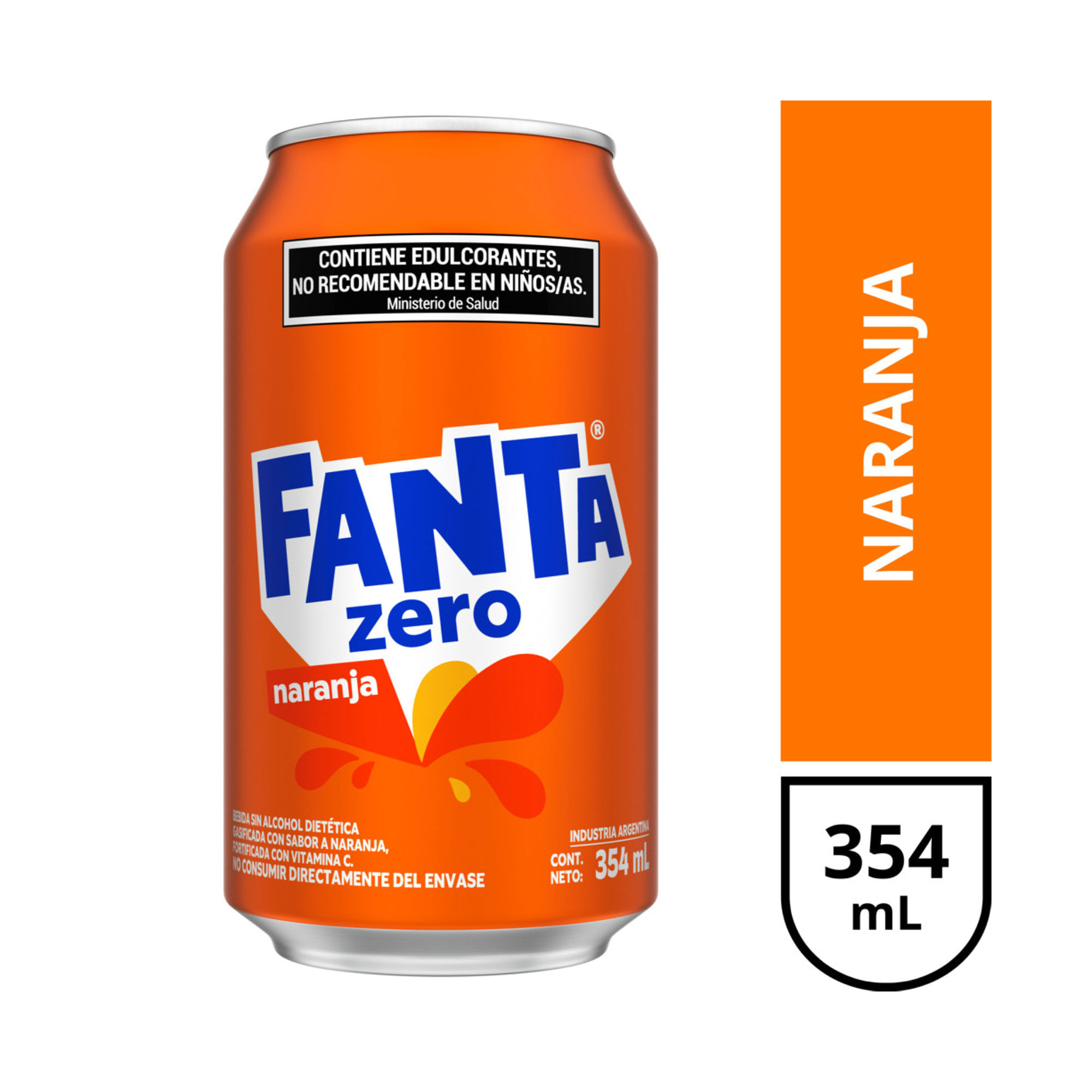 Gaseosa Fanta Zero naranja 354 ml