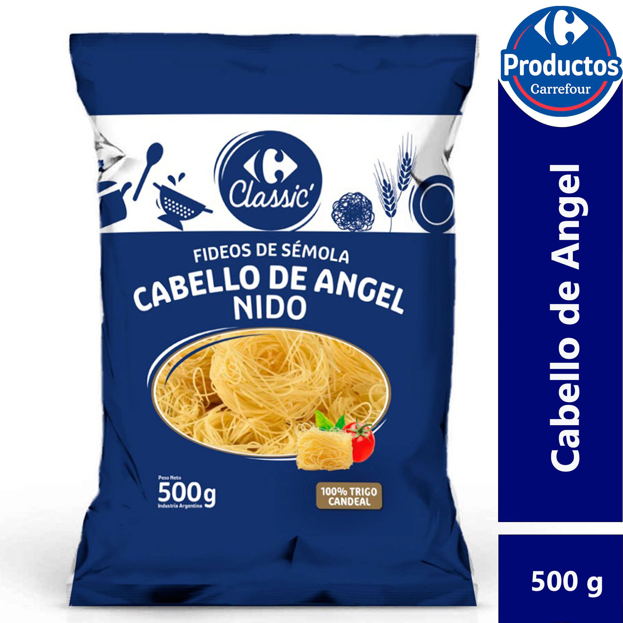 Fideos cabello de angel nido Carrefour Classic 500 grs