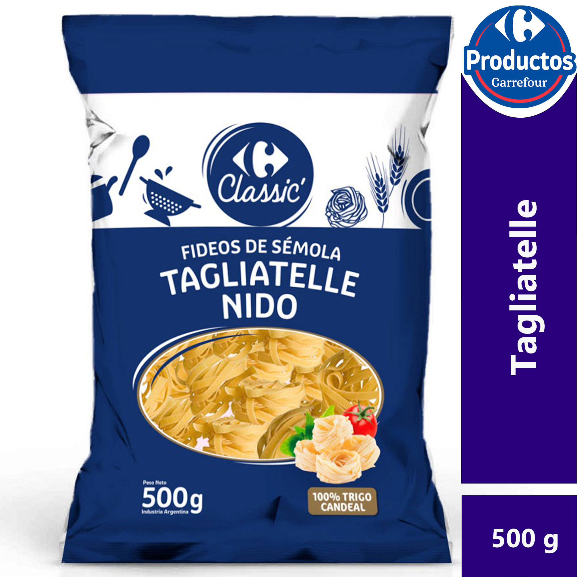 Fideos tagliatelle nido Carrefour Classic 500 grs