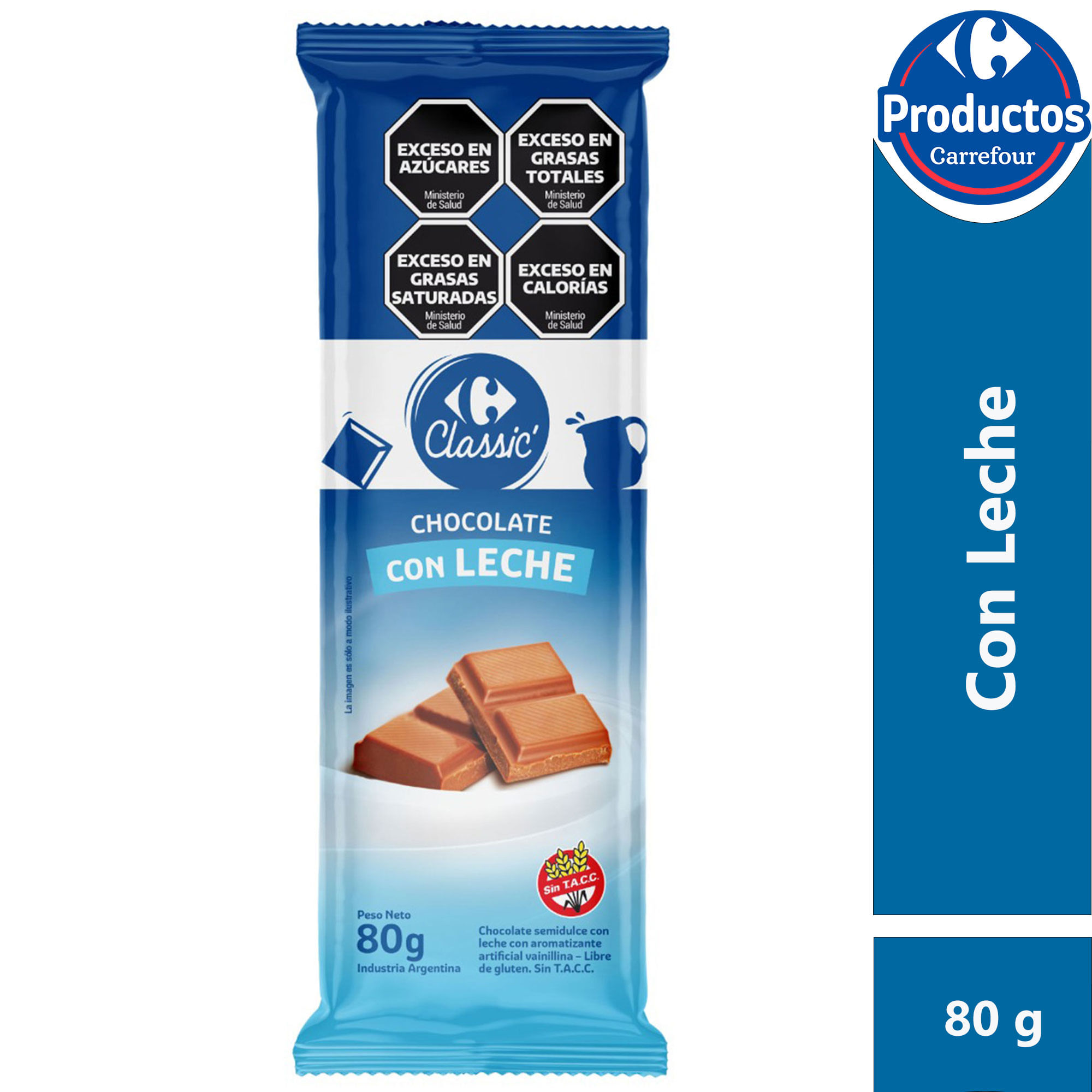 Chocolate con leche Carrefour Classic 80 g.