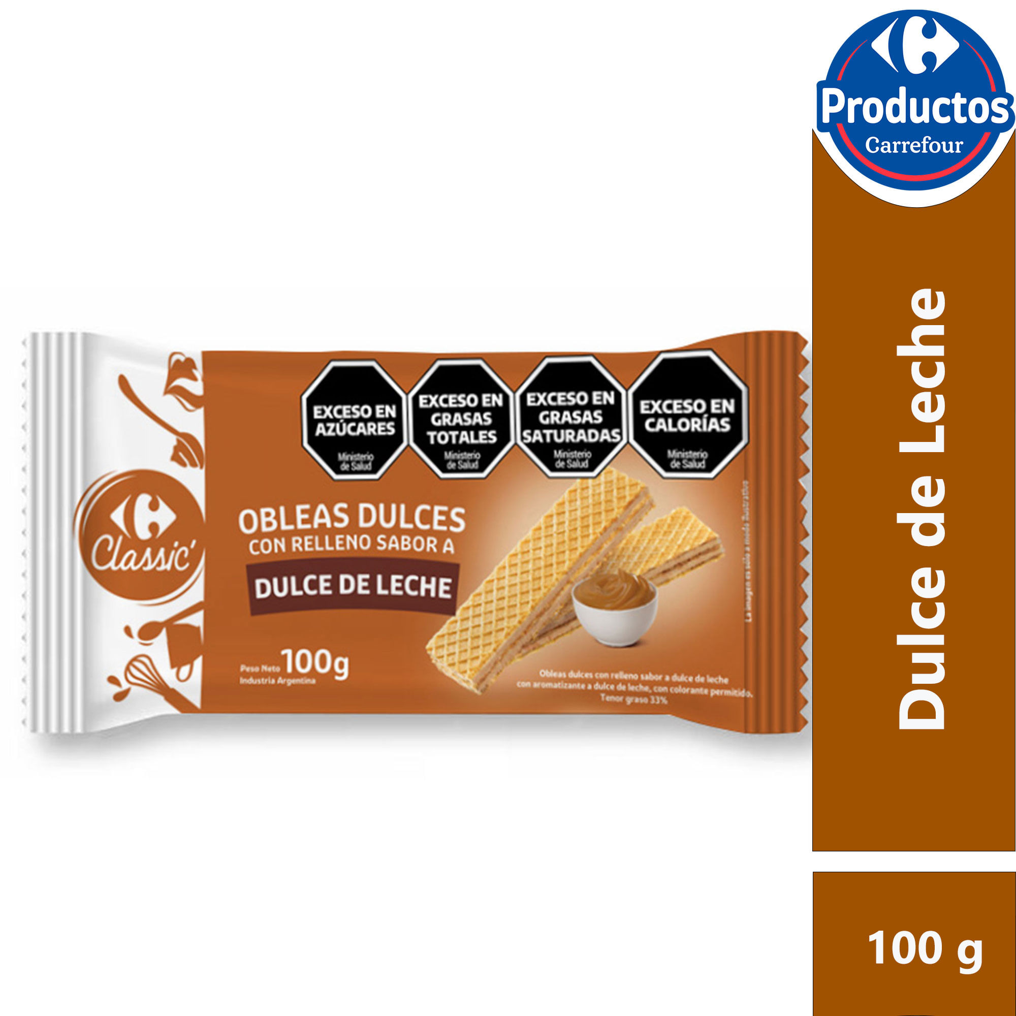 Obleas Carrefour Classic de dulce de leche 100 grs