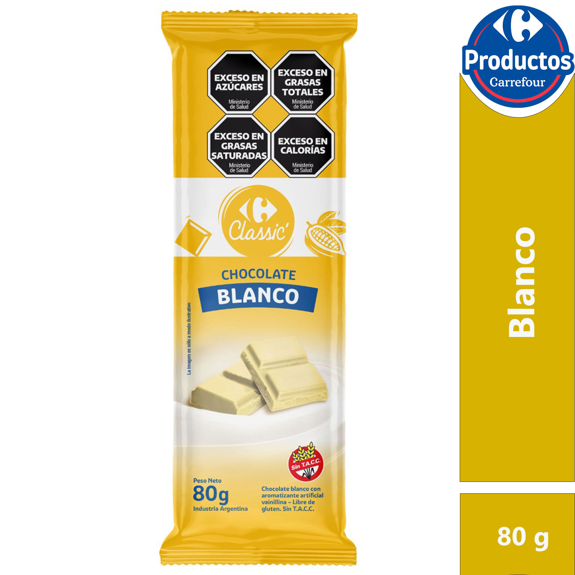 Chocolate blanco Carrefour Classic 80 g.