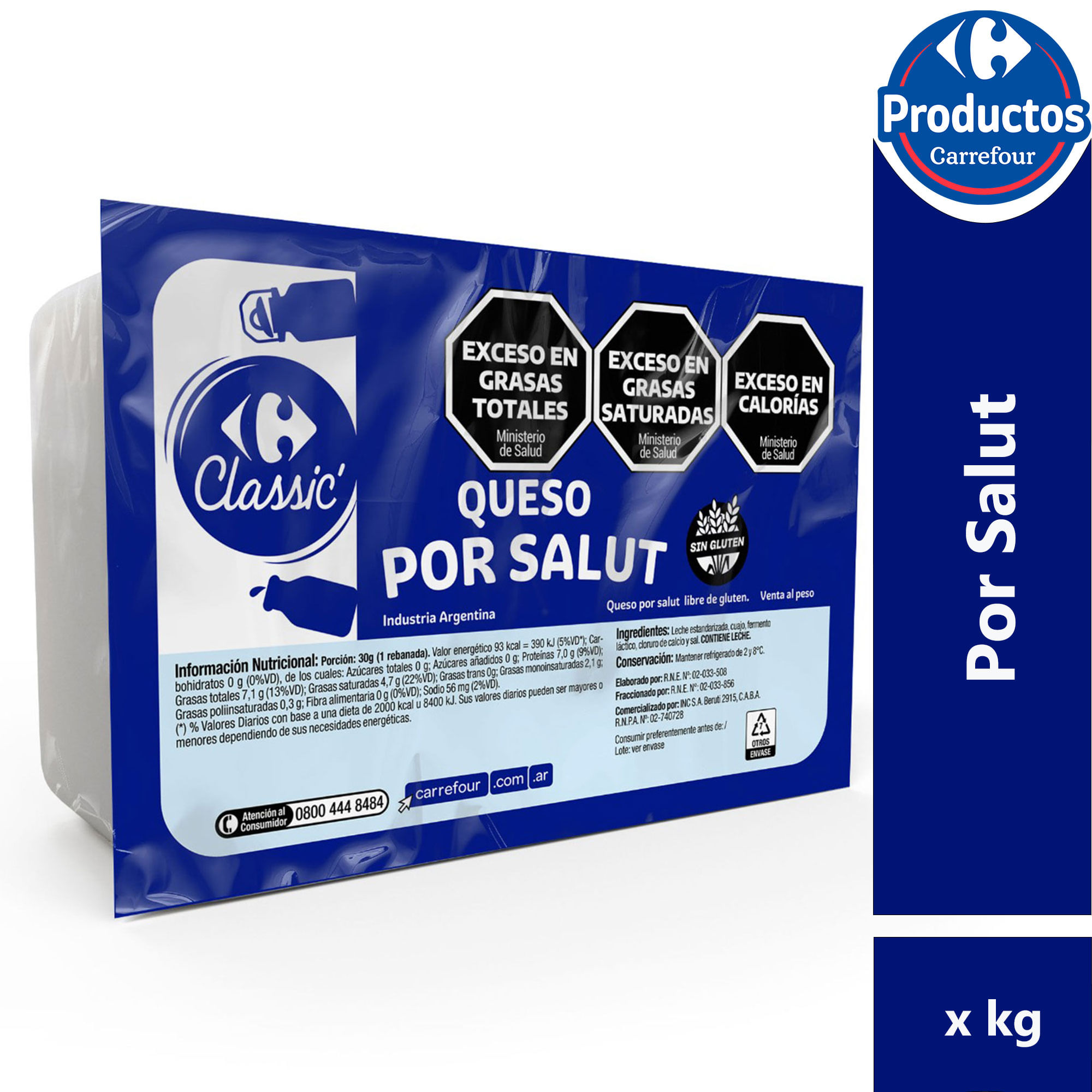 Queso Port Salut tradicional Carrefour Classic sin gluten x kg