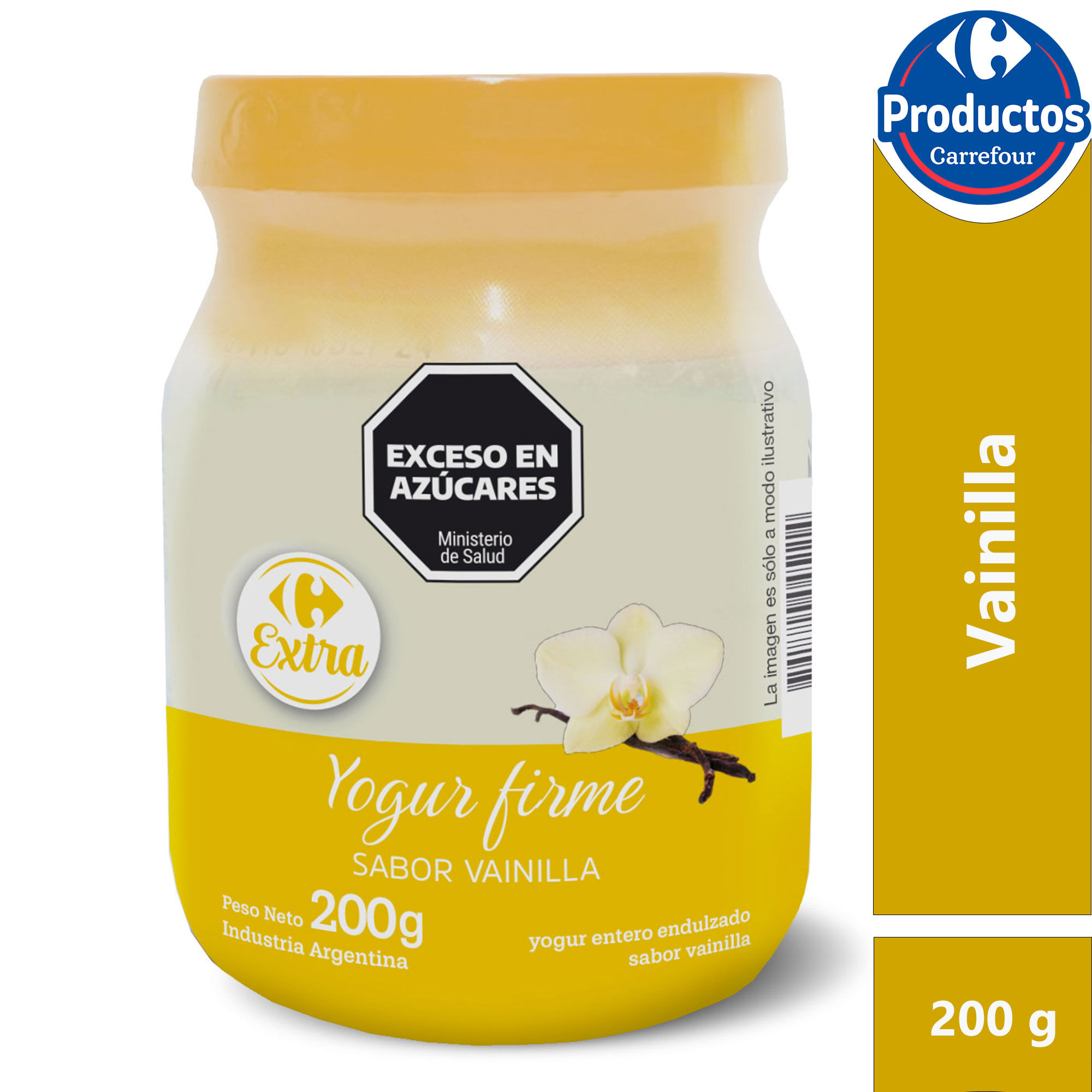 Yogur firme Carrefour Extra de vainilla en frasco 200 grs