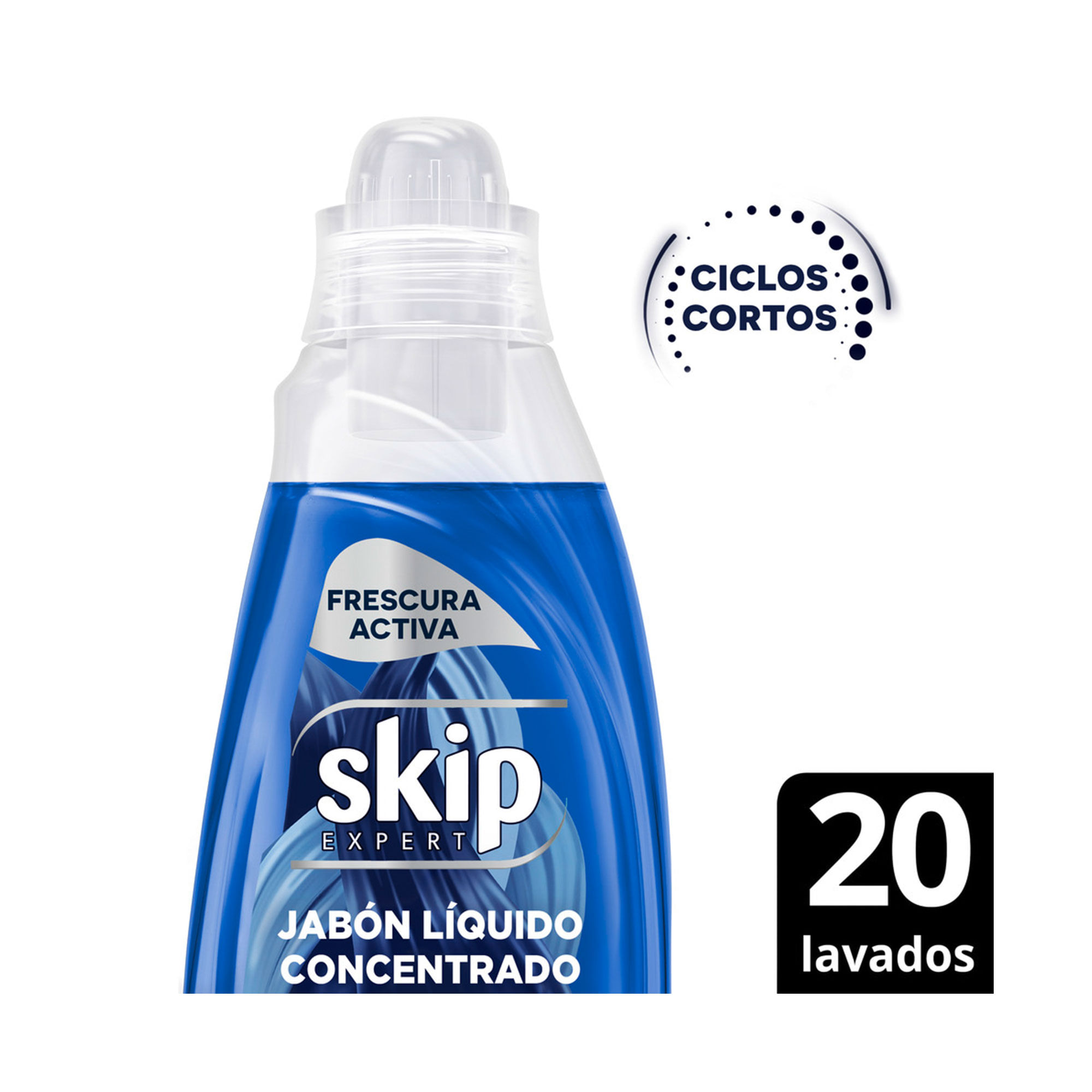 Jabón líquido concentrado Skip para ciclo corto frescura activa botella 800 ml