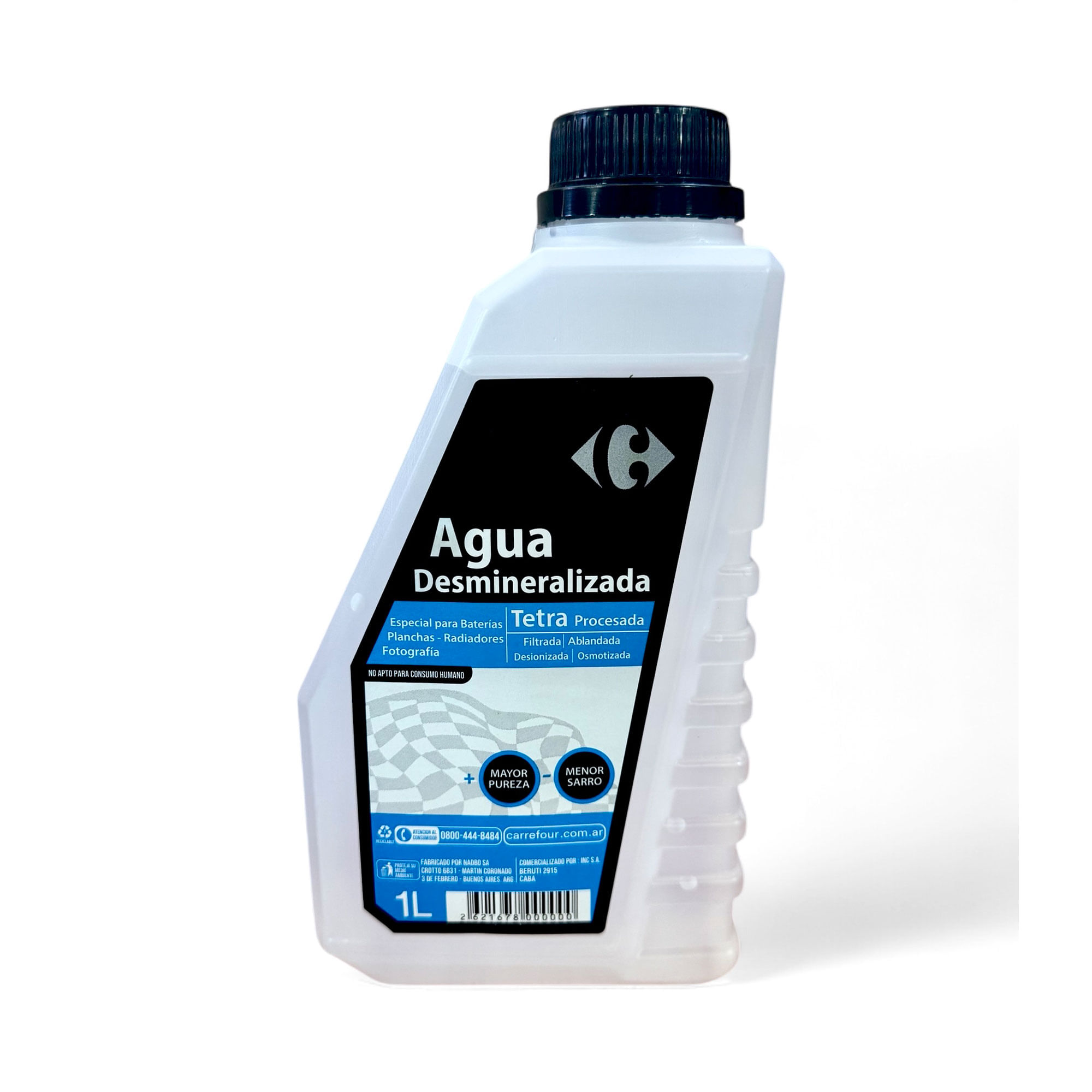 Agua desmineralizada Carrefour 1 lt