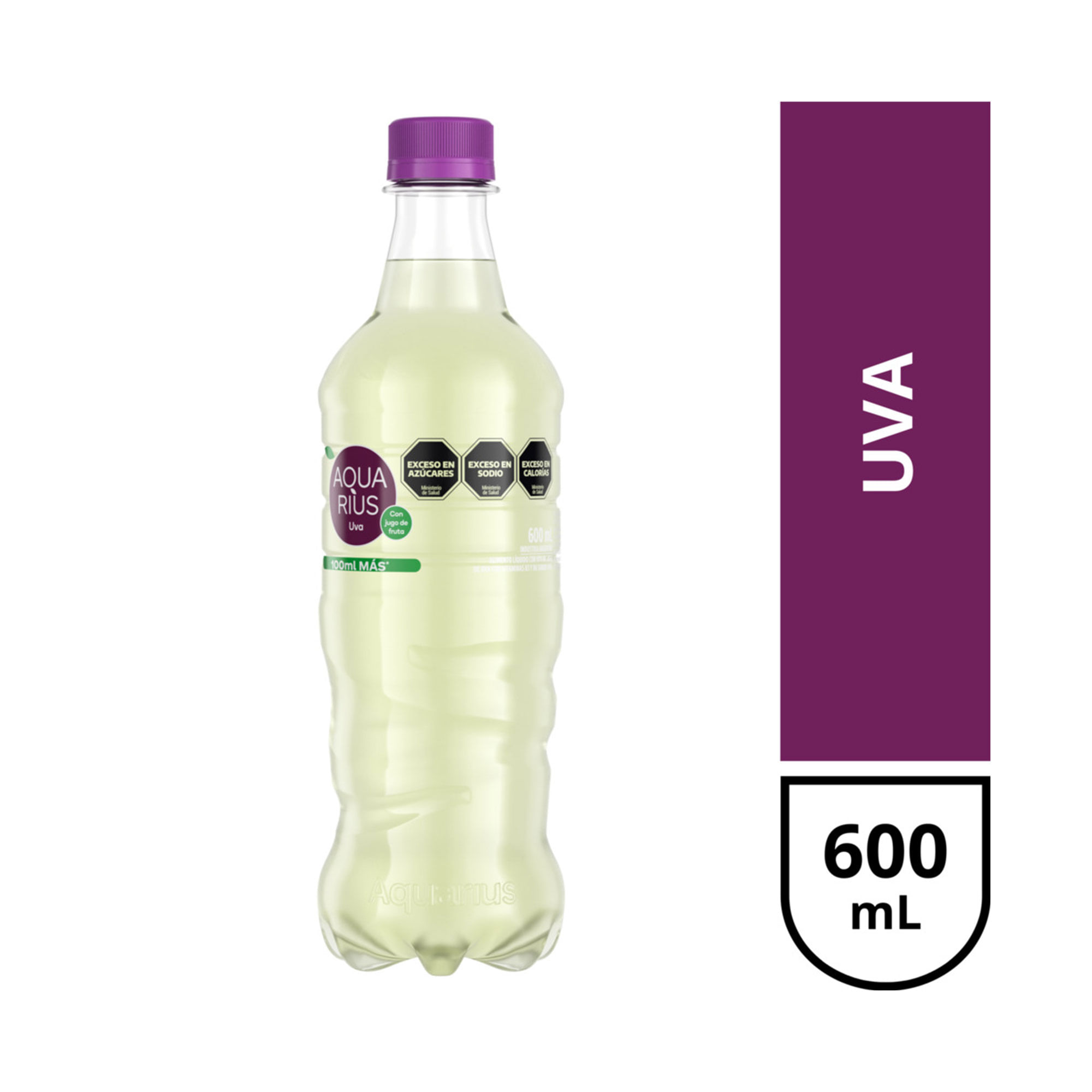 Agua saborizada Aquarius Uva 600 ml