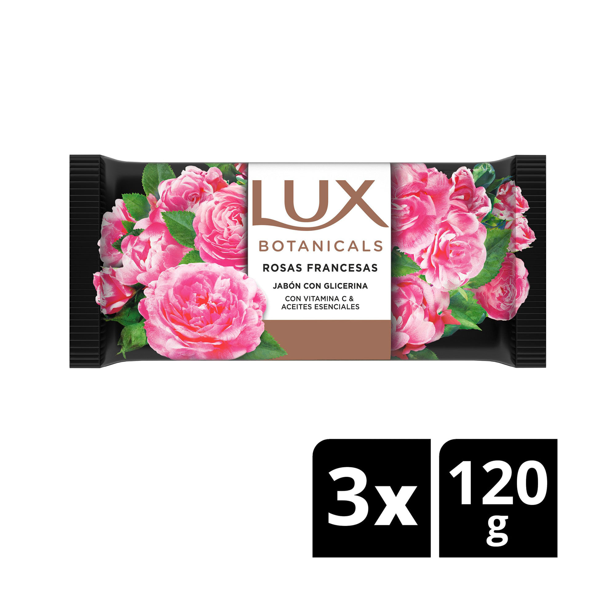 Jabón de tocador Lux rosas francesas x3 120 g.