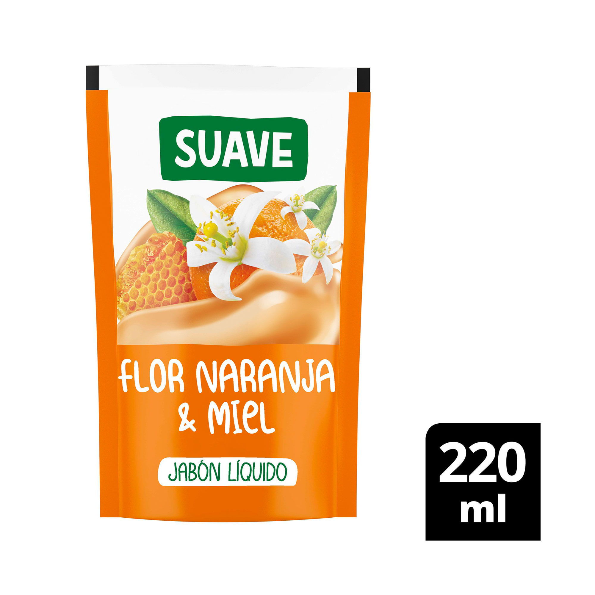 Jabón líquido repuesto Suave flor naranja y miel 220 ml