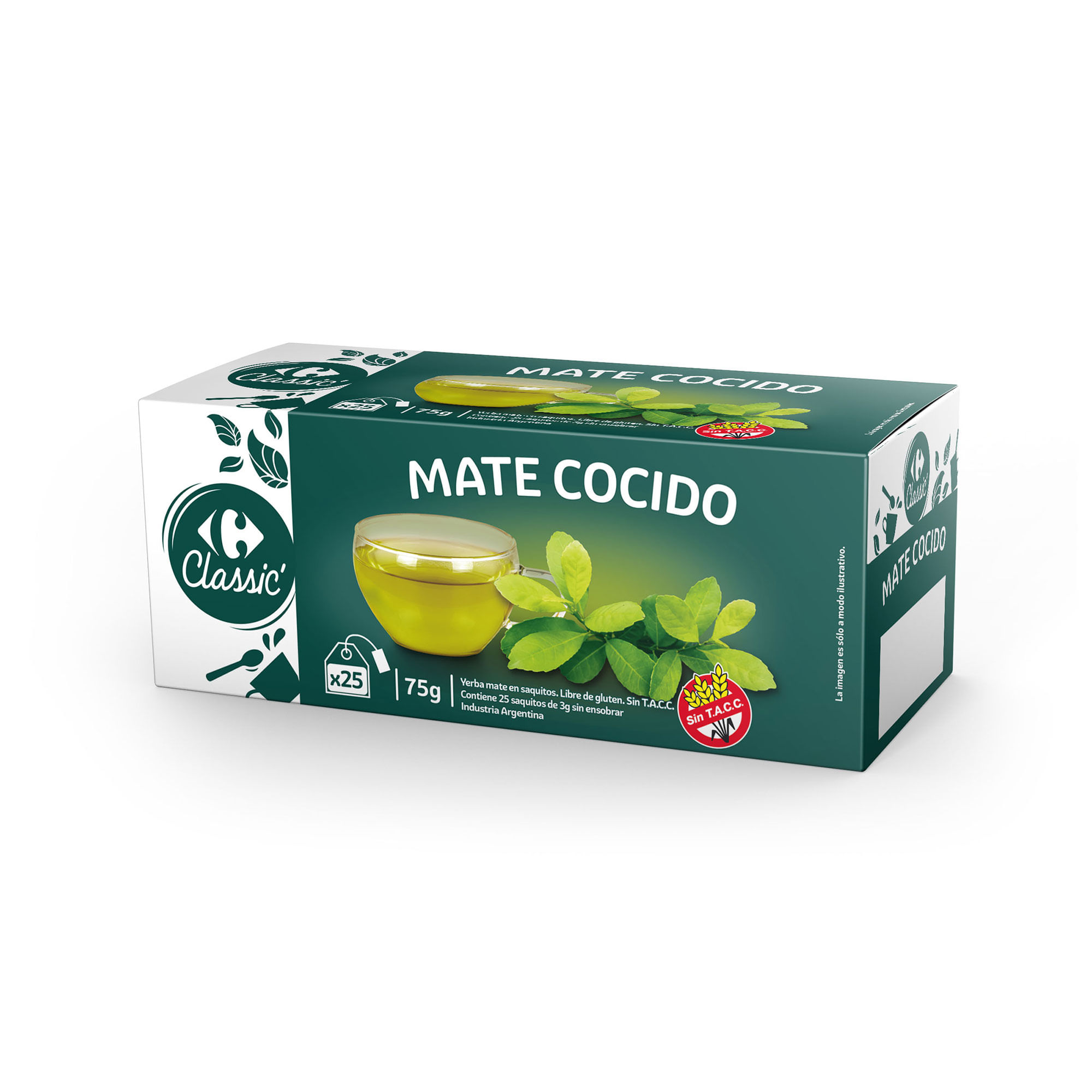 Mate cocido en saquitos Carrefour Classic sin TACC 25 uni