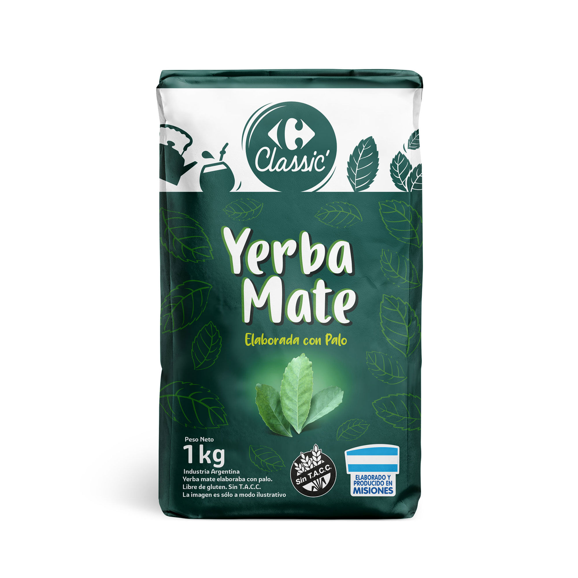 Yerba mate con palo Carrefour Classic sin TACC 1 kg