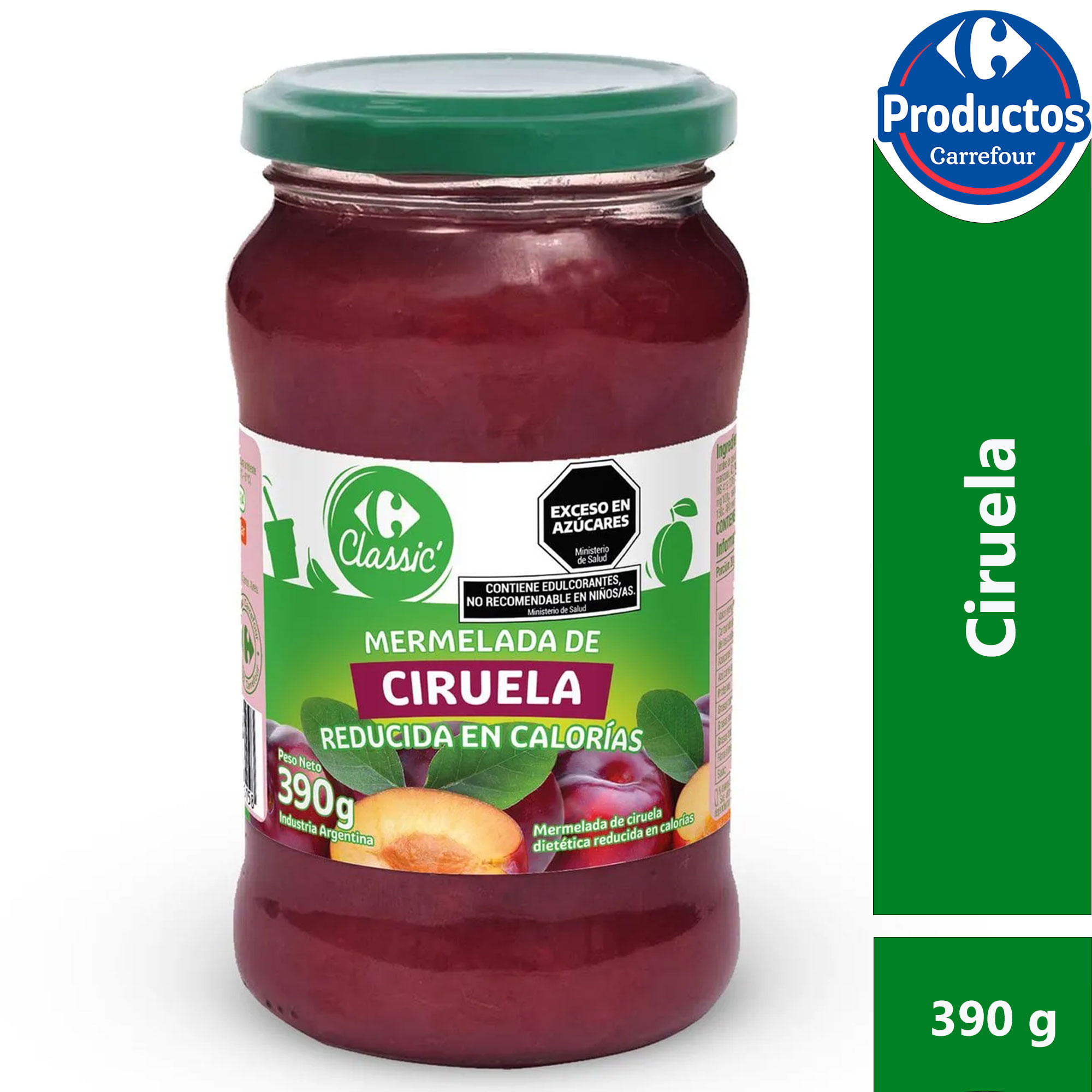 Mermelada light de ciruela Carrefour Classic 390 grs