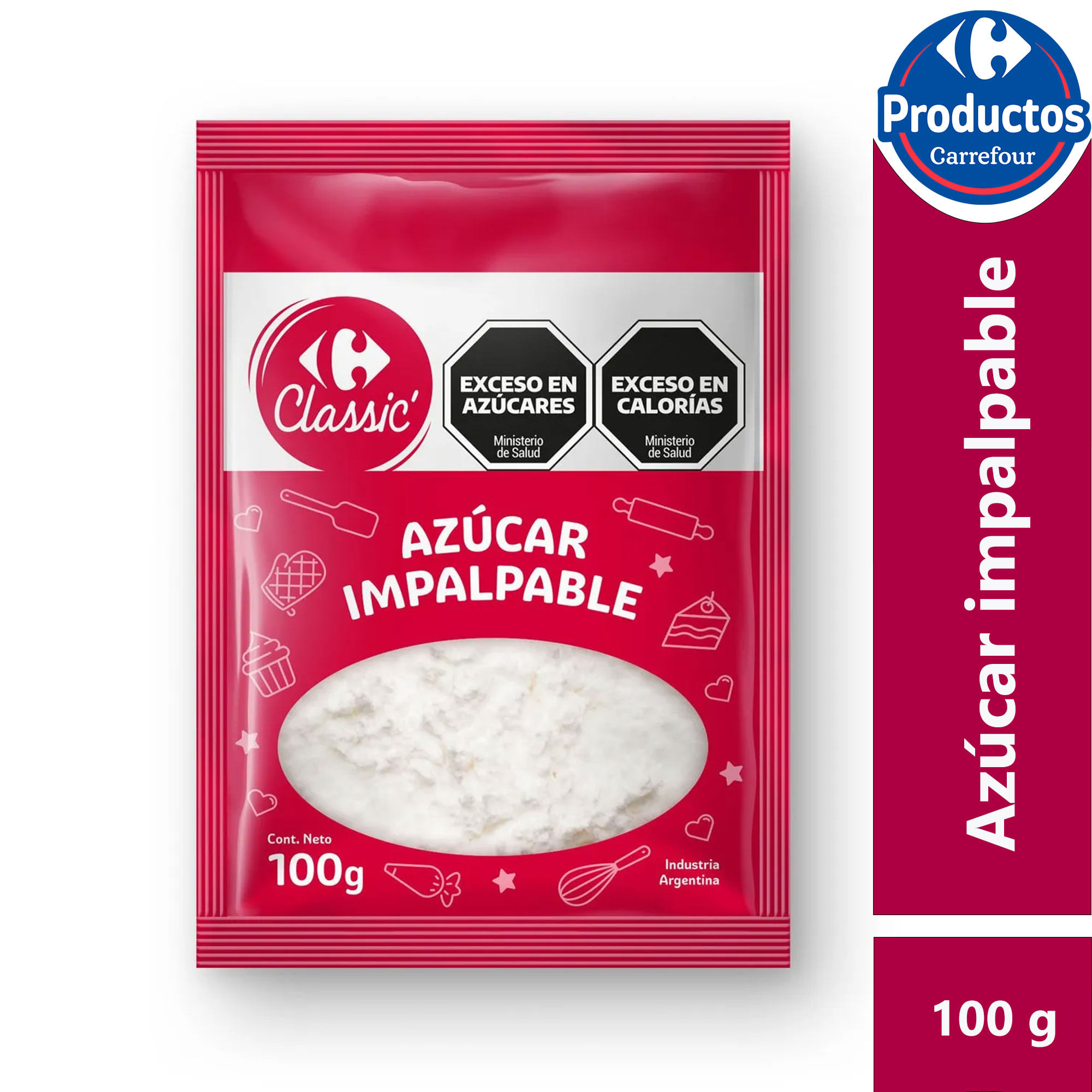 Azúcar impalpable Carrefour Classic en sobre 100 grs